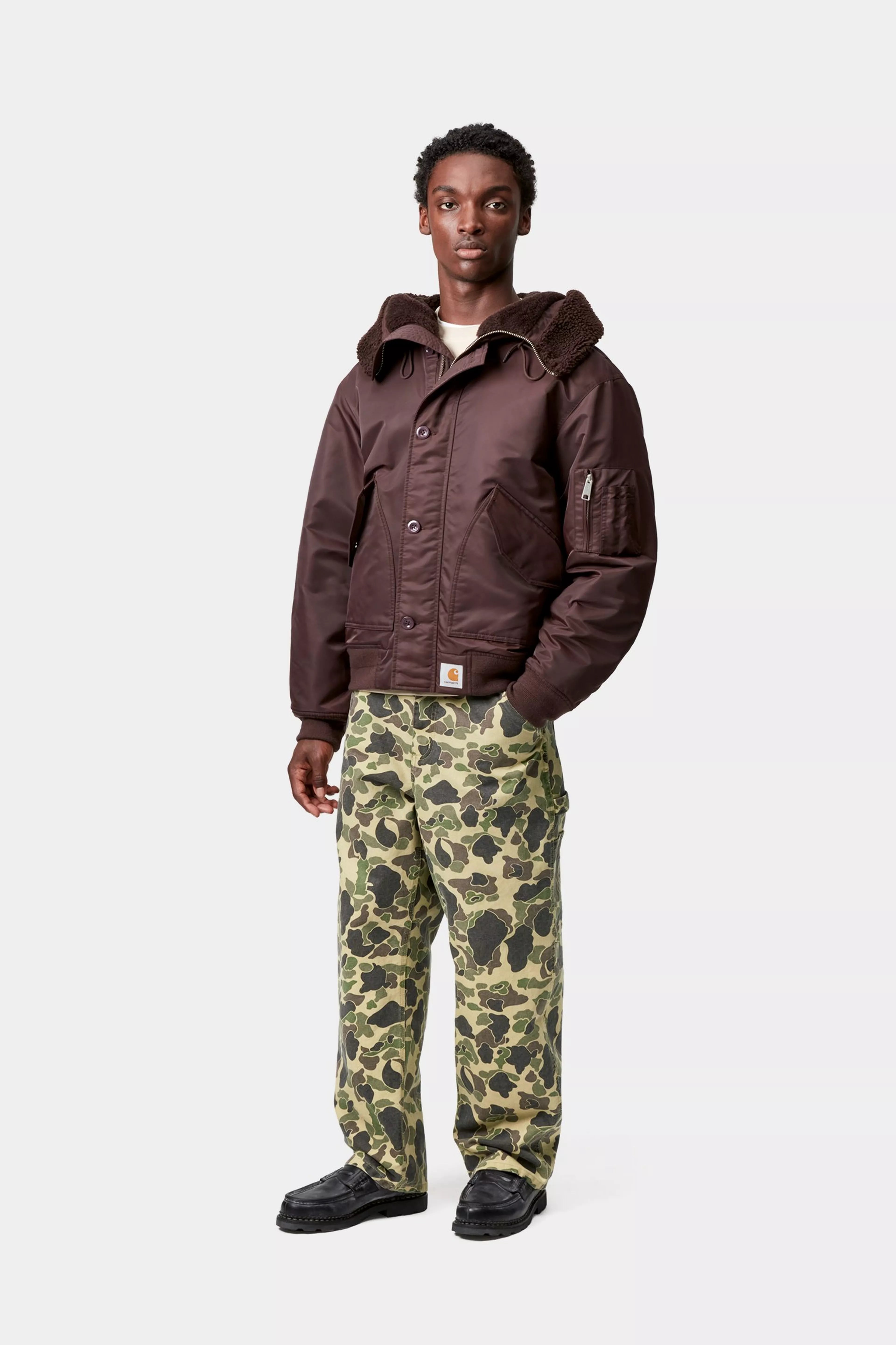 DUCK SINGLE KNEE PANT  - Camo Duck, Green (stone washed)
