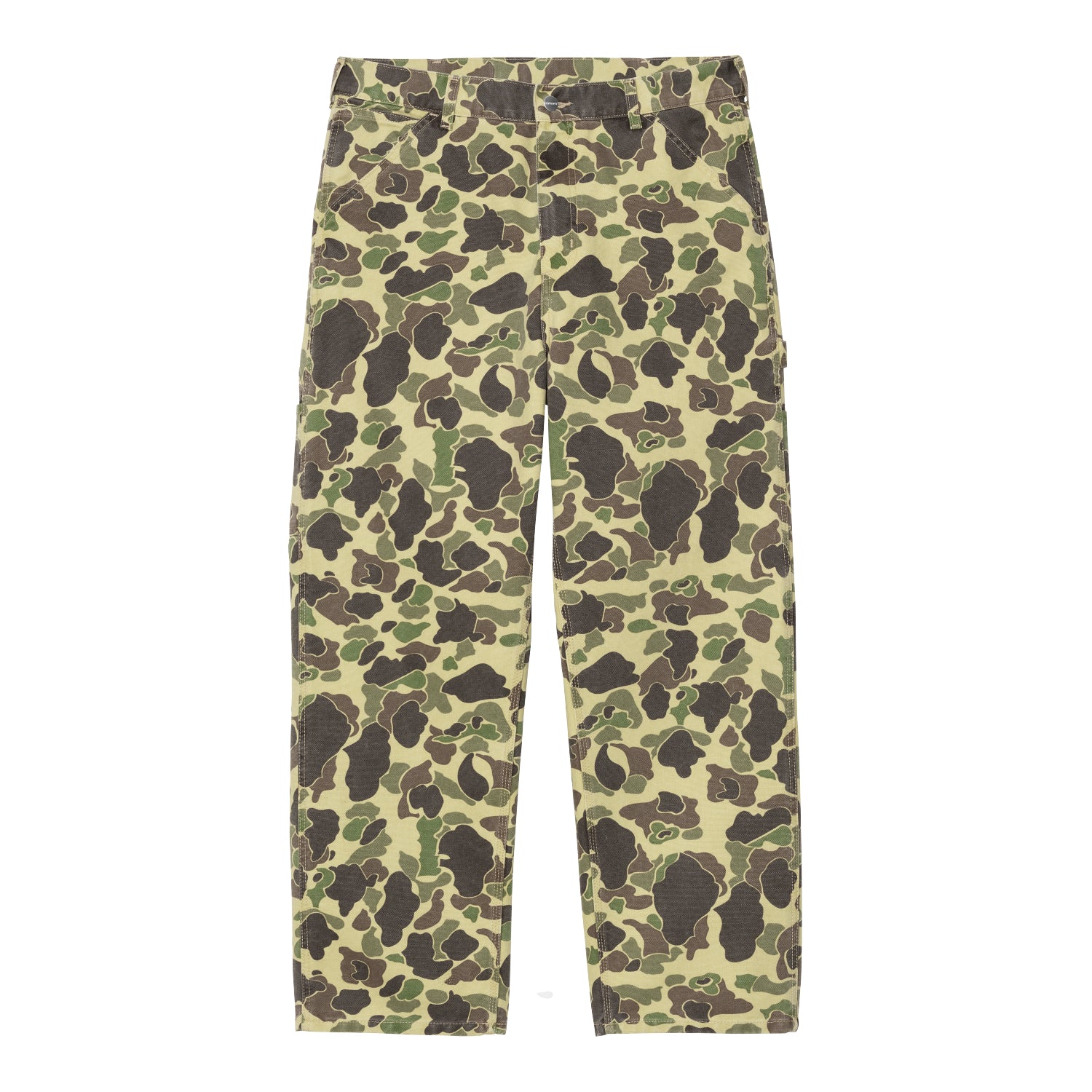 DUCK SINGLE KNEE PANT  - Camo Duck, Green (stone washed)