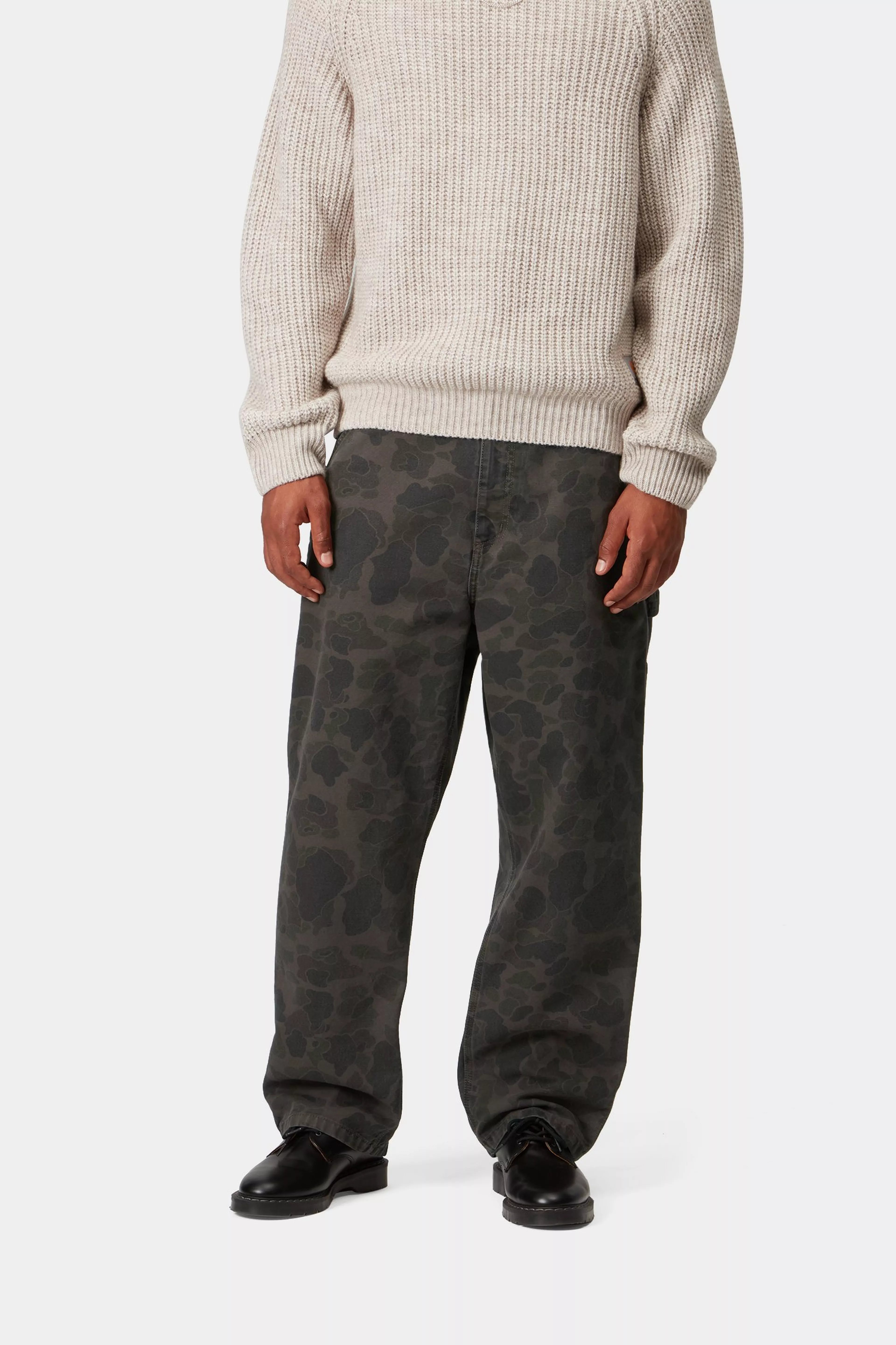 DUCK SINGLE KNEE PANT  - Camo Duck, Green / Porphyry (garment dyed)