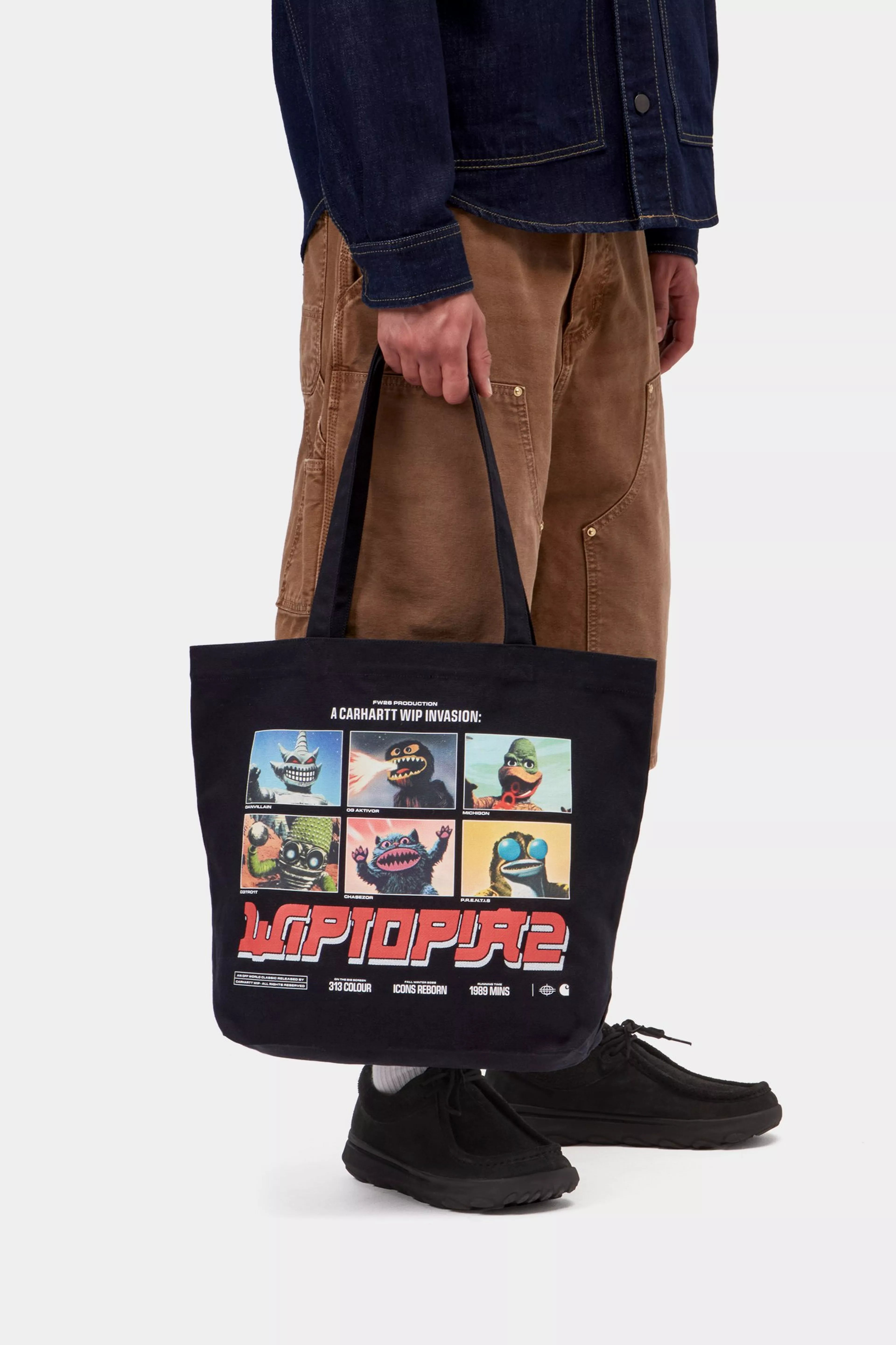 Canvas Graphic Tote - WIPTOPIA 2 Print Black