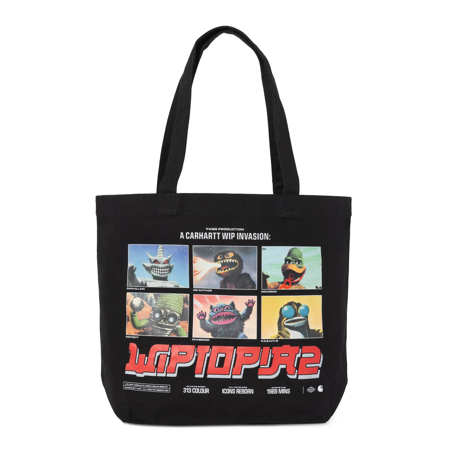 Canvas Graphic Tote - WIPTOPIA 2 Print Black