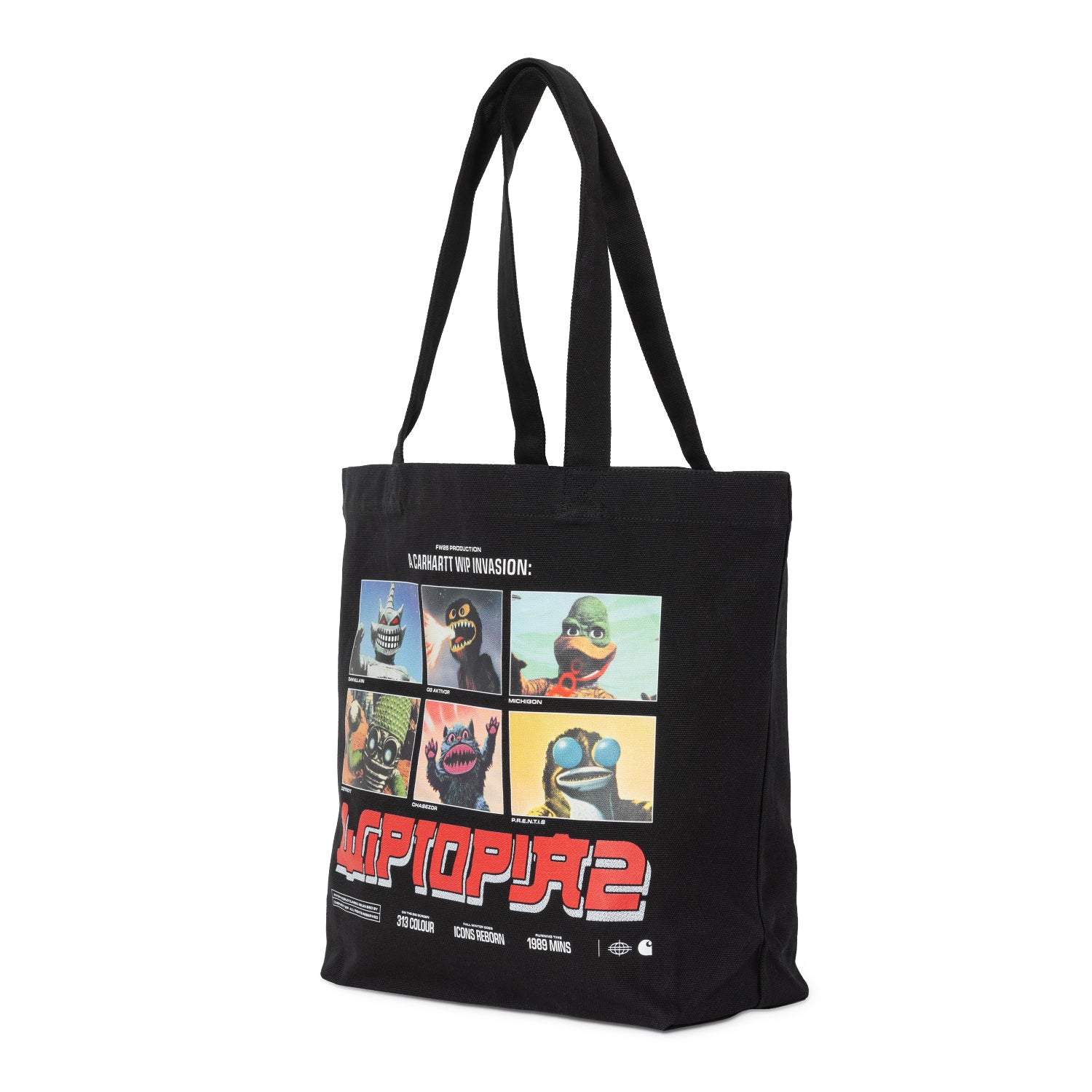 Canvas Graphic Tote - WIPTOPIA 2 Print Black