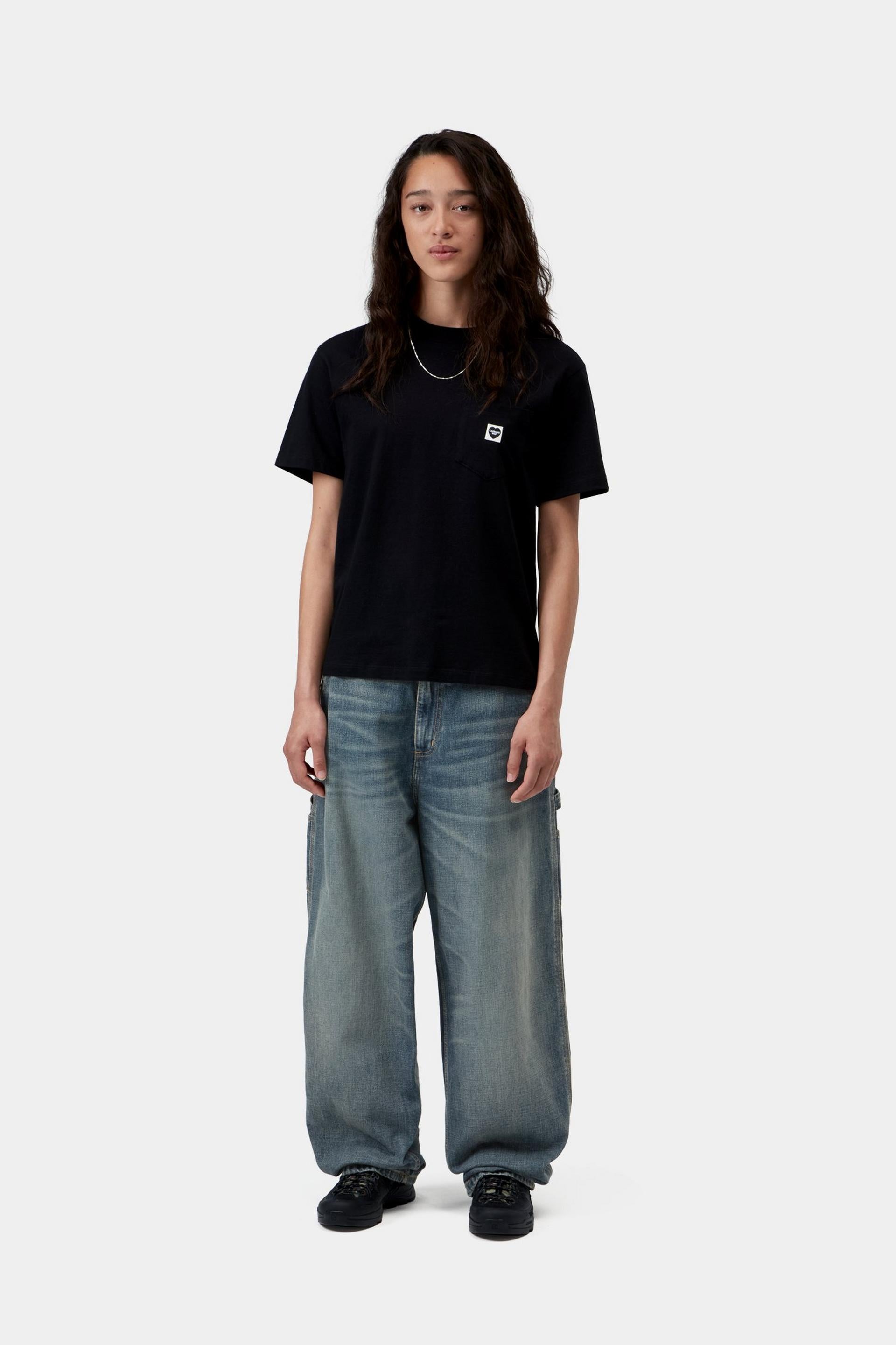 W' Brandon Single Knee Pant - Blue, worn used wash