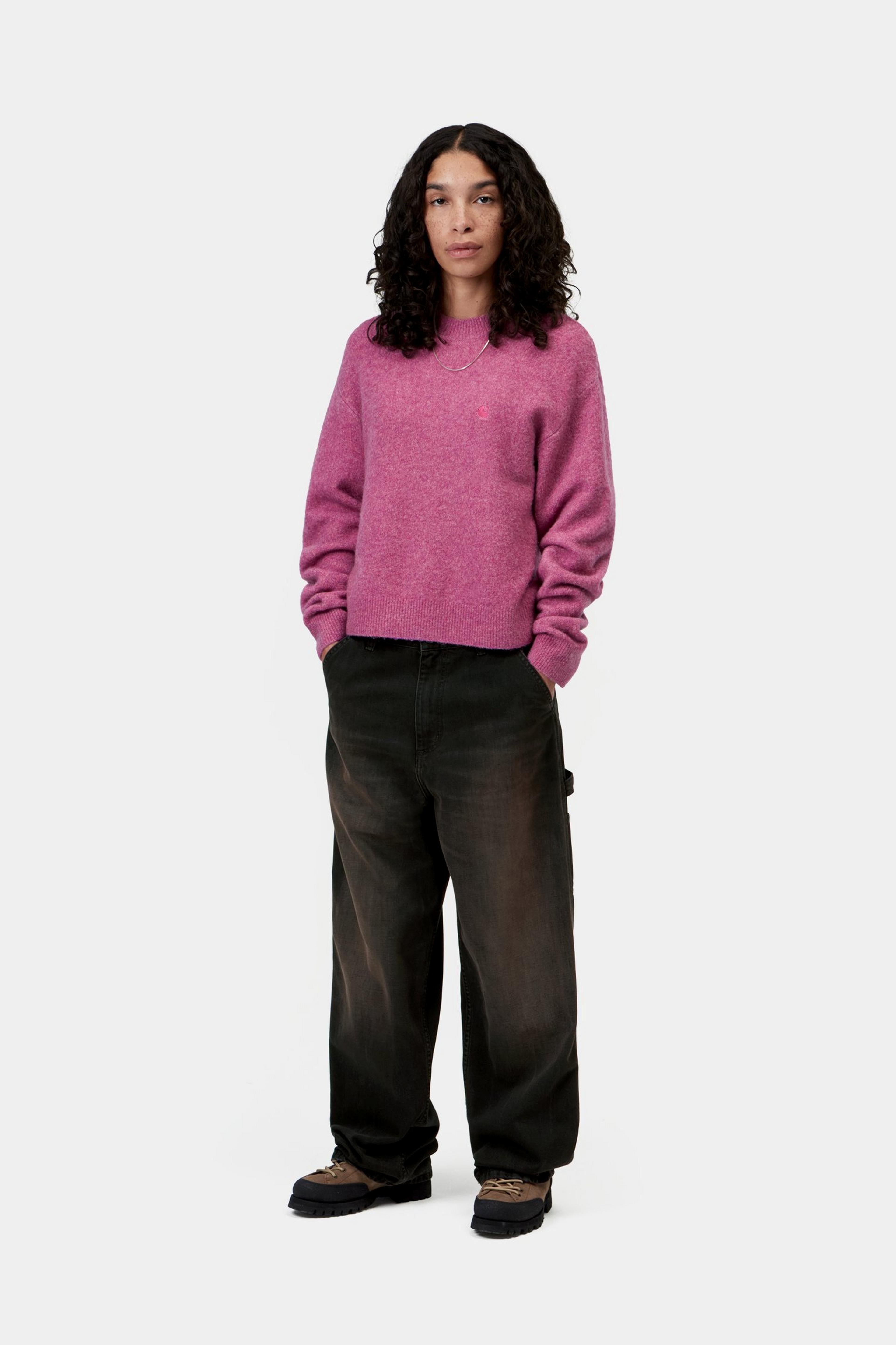 W' Brandon Single Knee Pant - Black, tobacco used wash