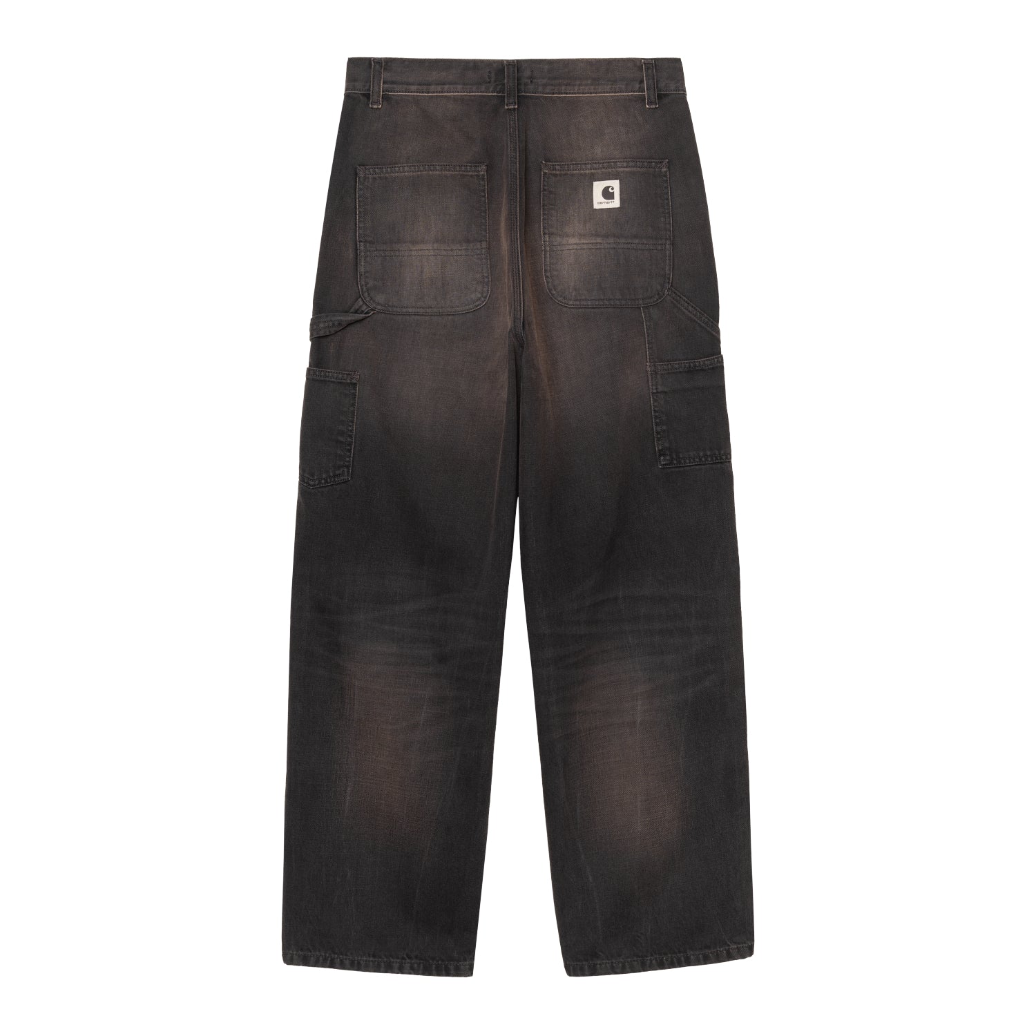 W' Brandon Single Knee Pant - Black, tobacco used wash