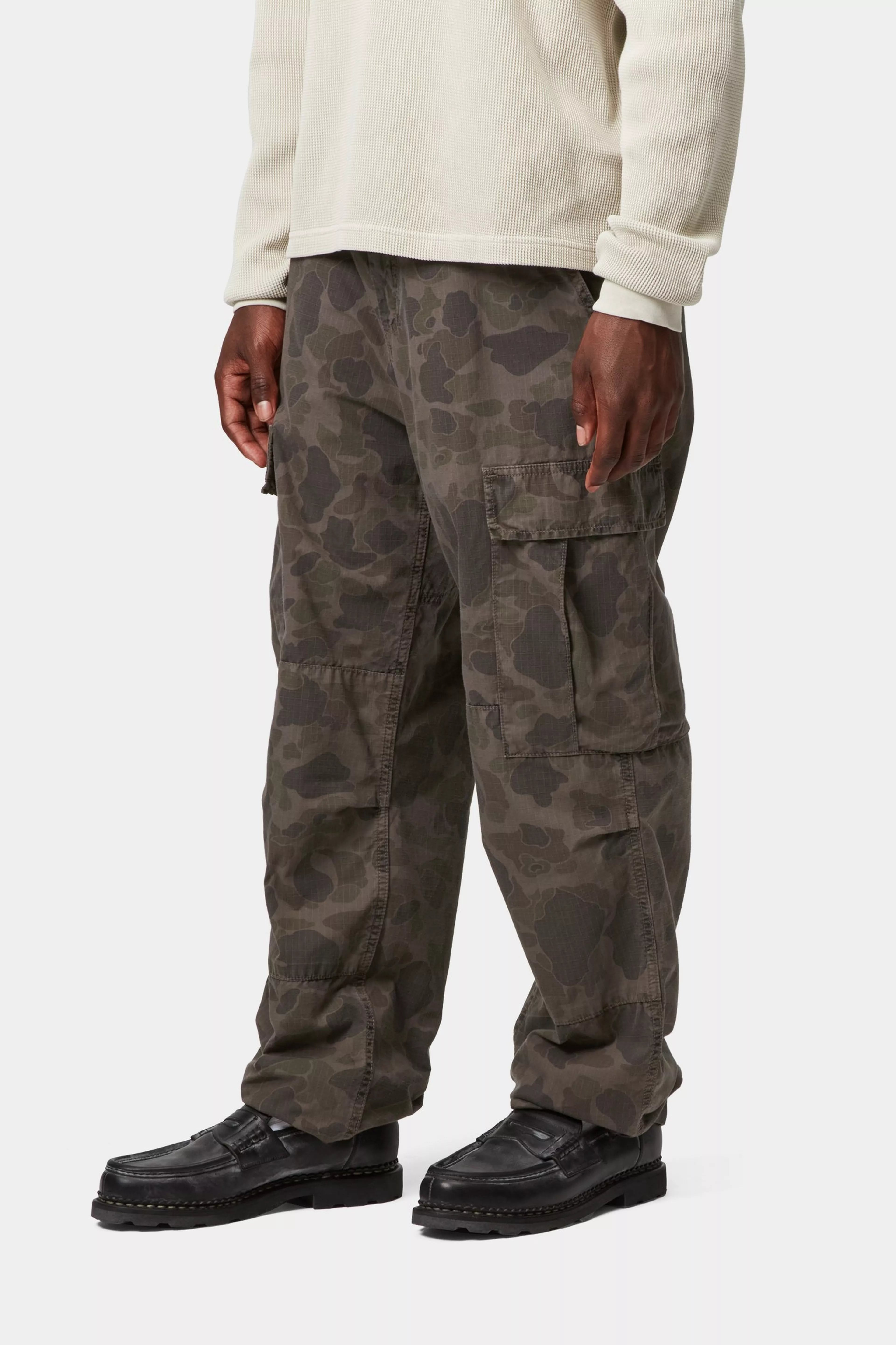 DUCK CARGO PANT  - Camo Duck, Green / Porphyry, Garment dyed