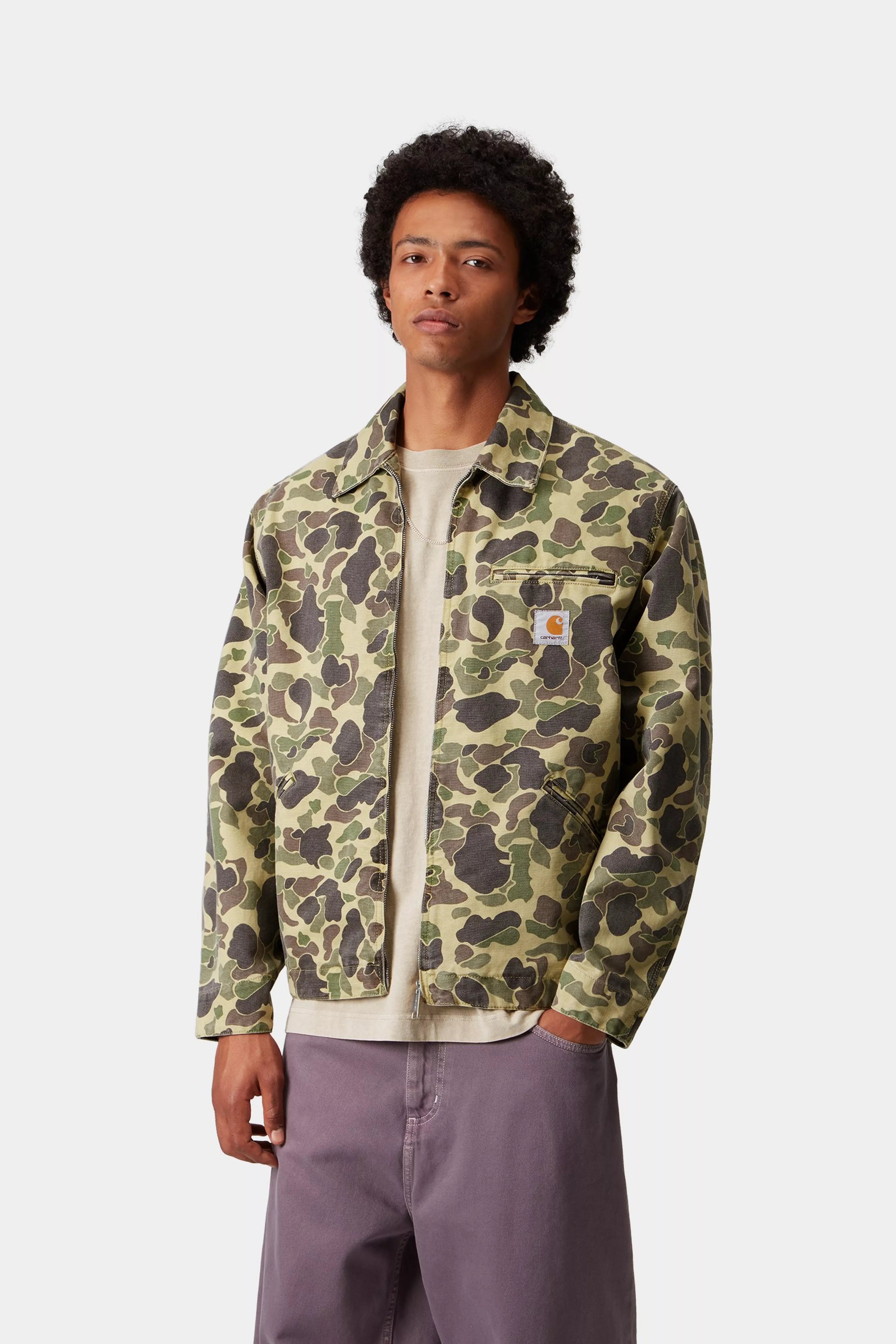 DUCK DETROIT JACKET  - Camo Duck, Green (stone washed)