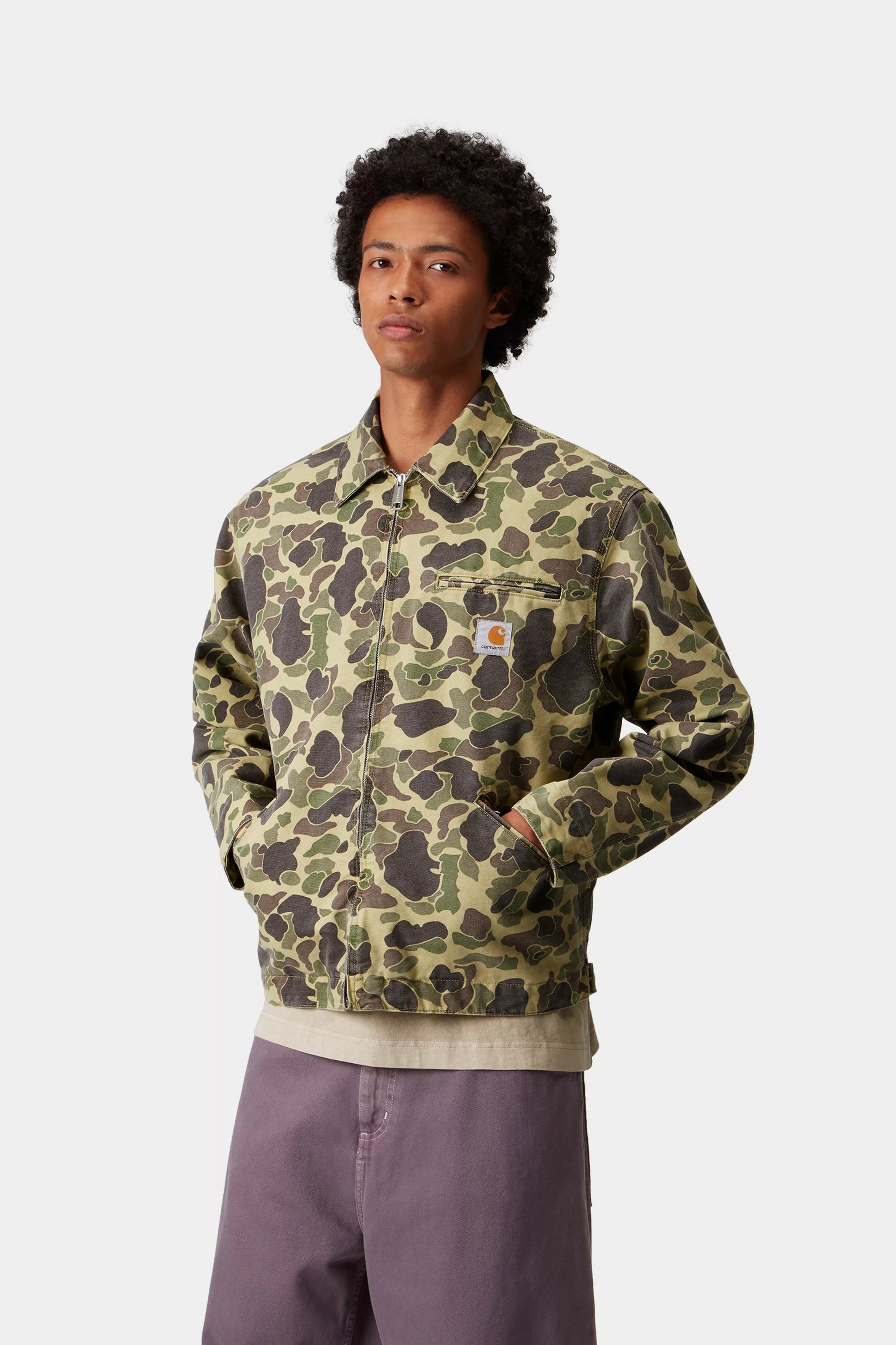 DUCK DETROIT JACKET  - Camo Duck, Green (stone washed)