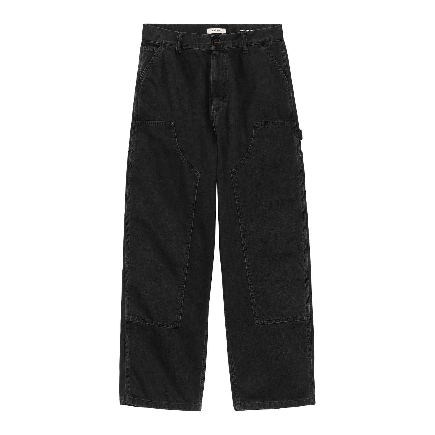 W' Brandon Double Knee Pant - Black (stone washed)