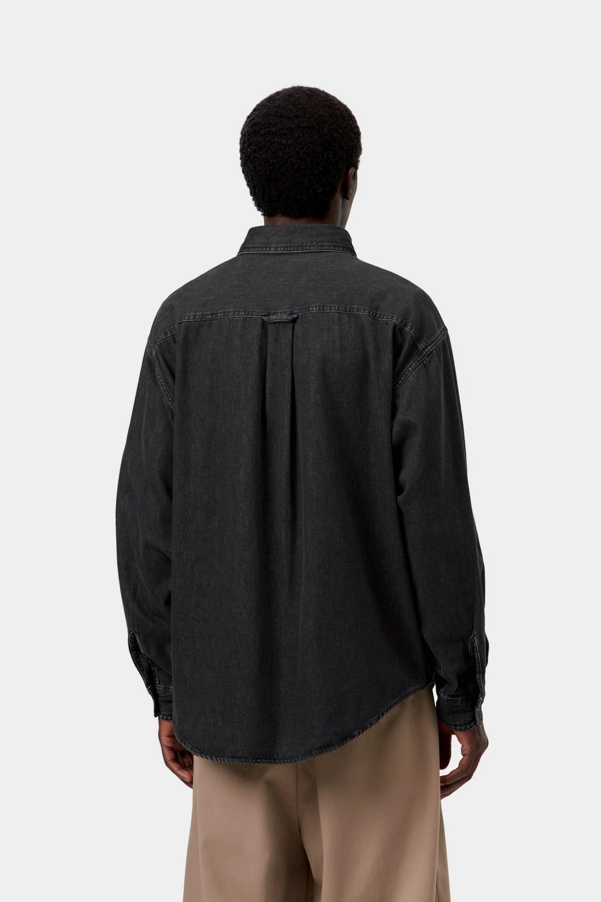 L/S Lucas Shirt - Black, stone washed