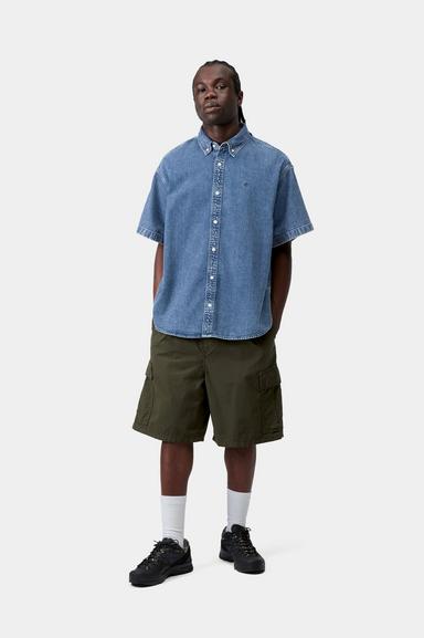 S/S Lucas Shirt - Blue (stone washed) 2