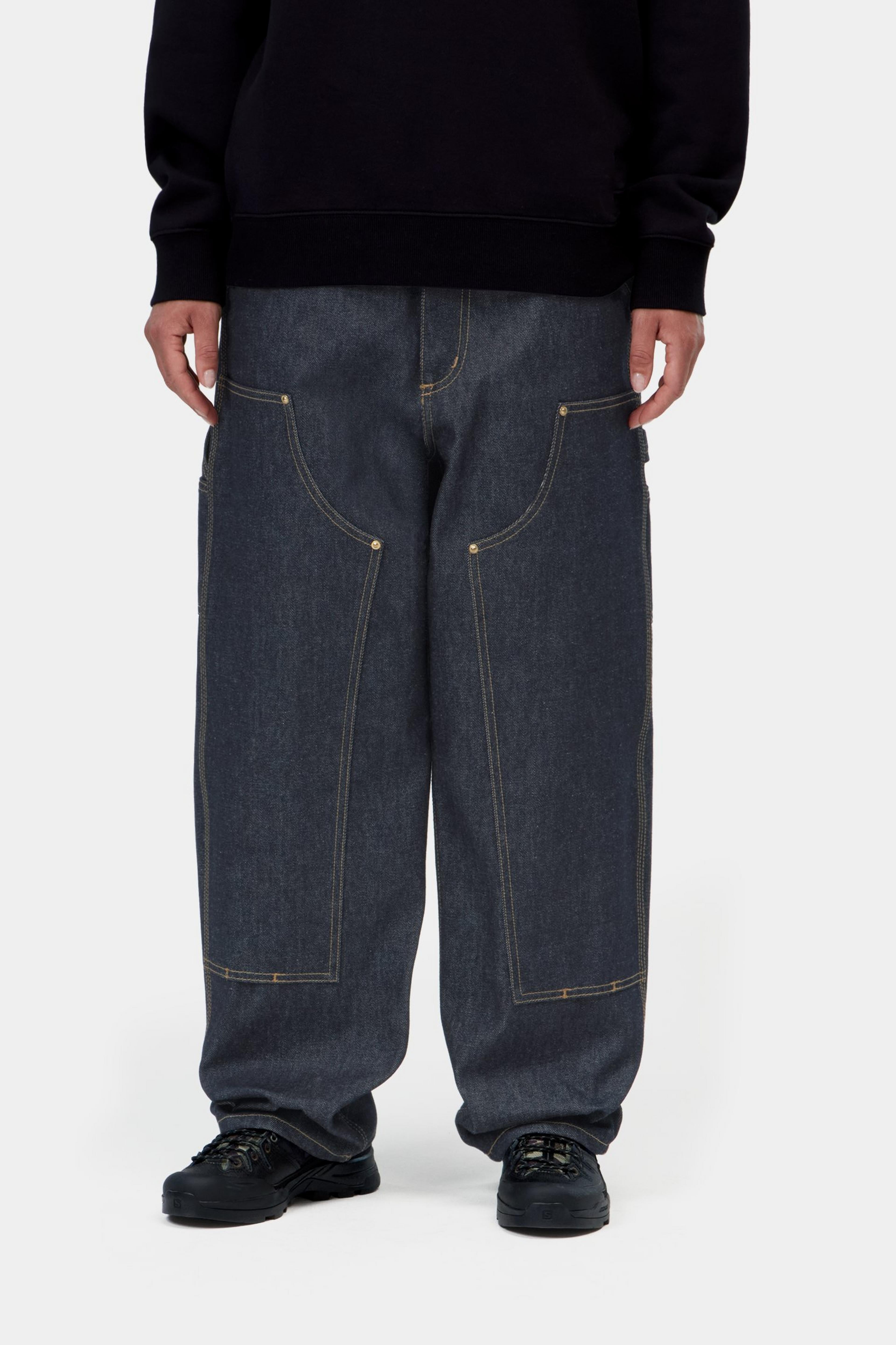 W' Brandon Double Knee Pant - Blue, rigid