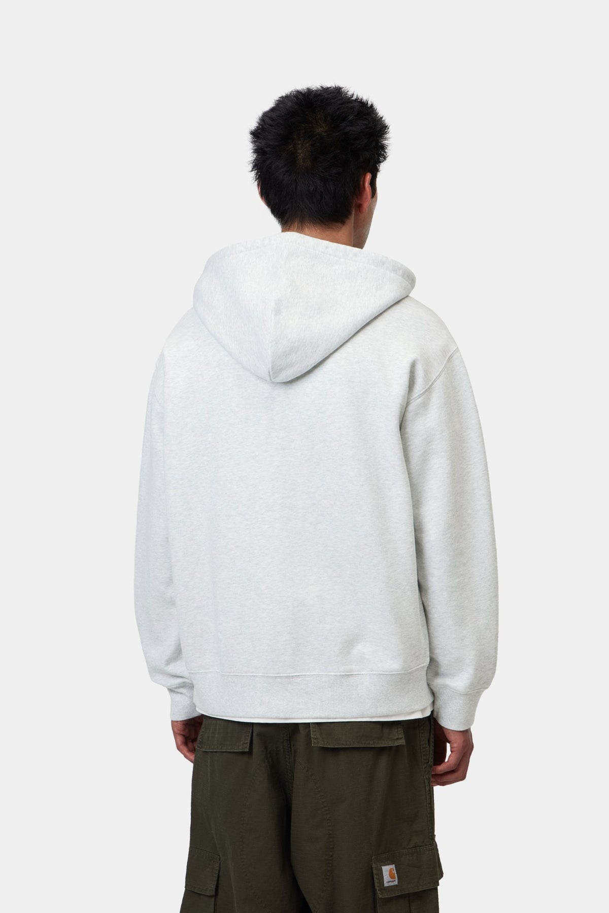 Hooded WIP Sweat Jacket - Ash Heather stone washed