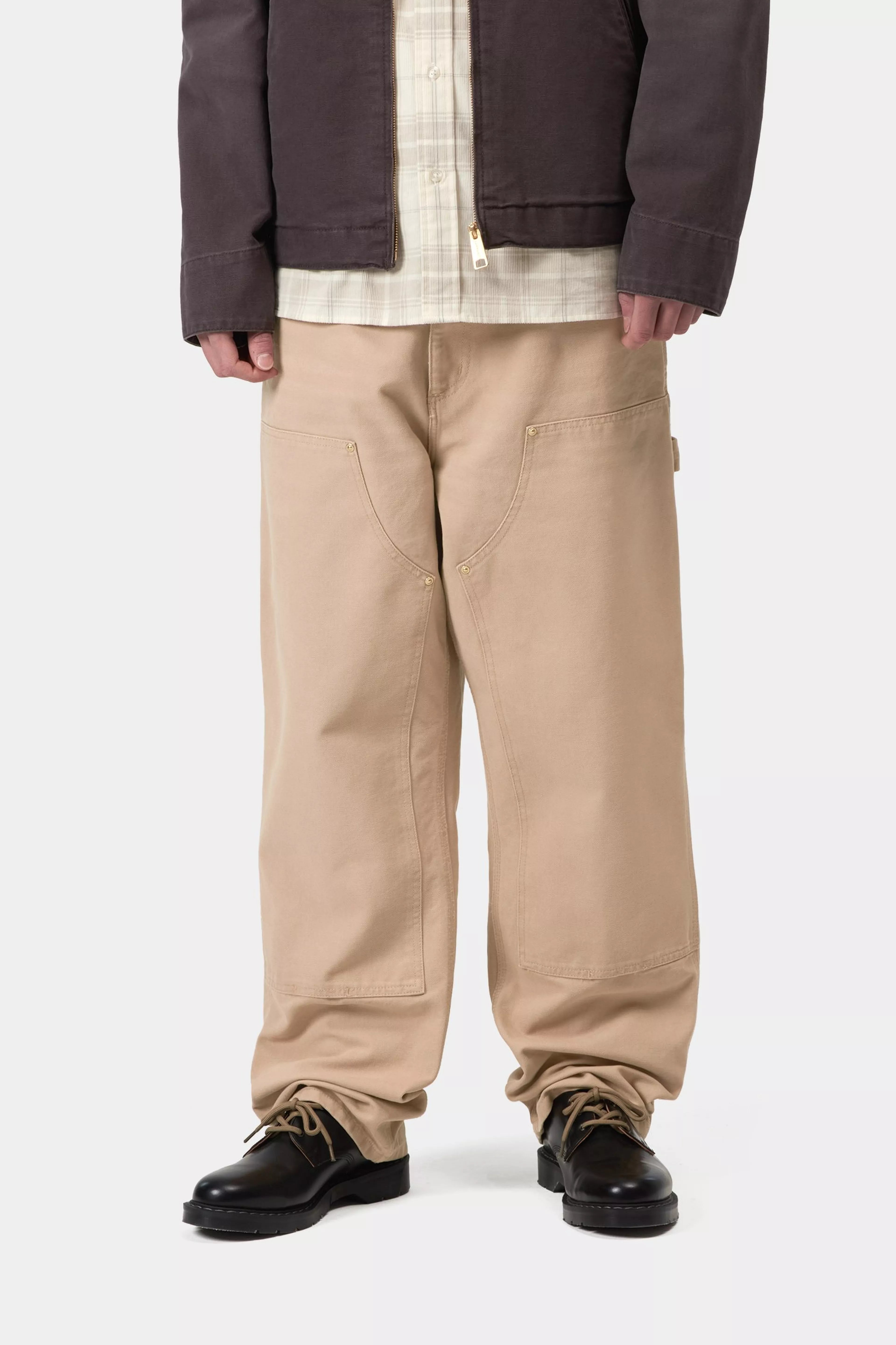 Double Knee Pant - Dusty H Brown (stone canvas)