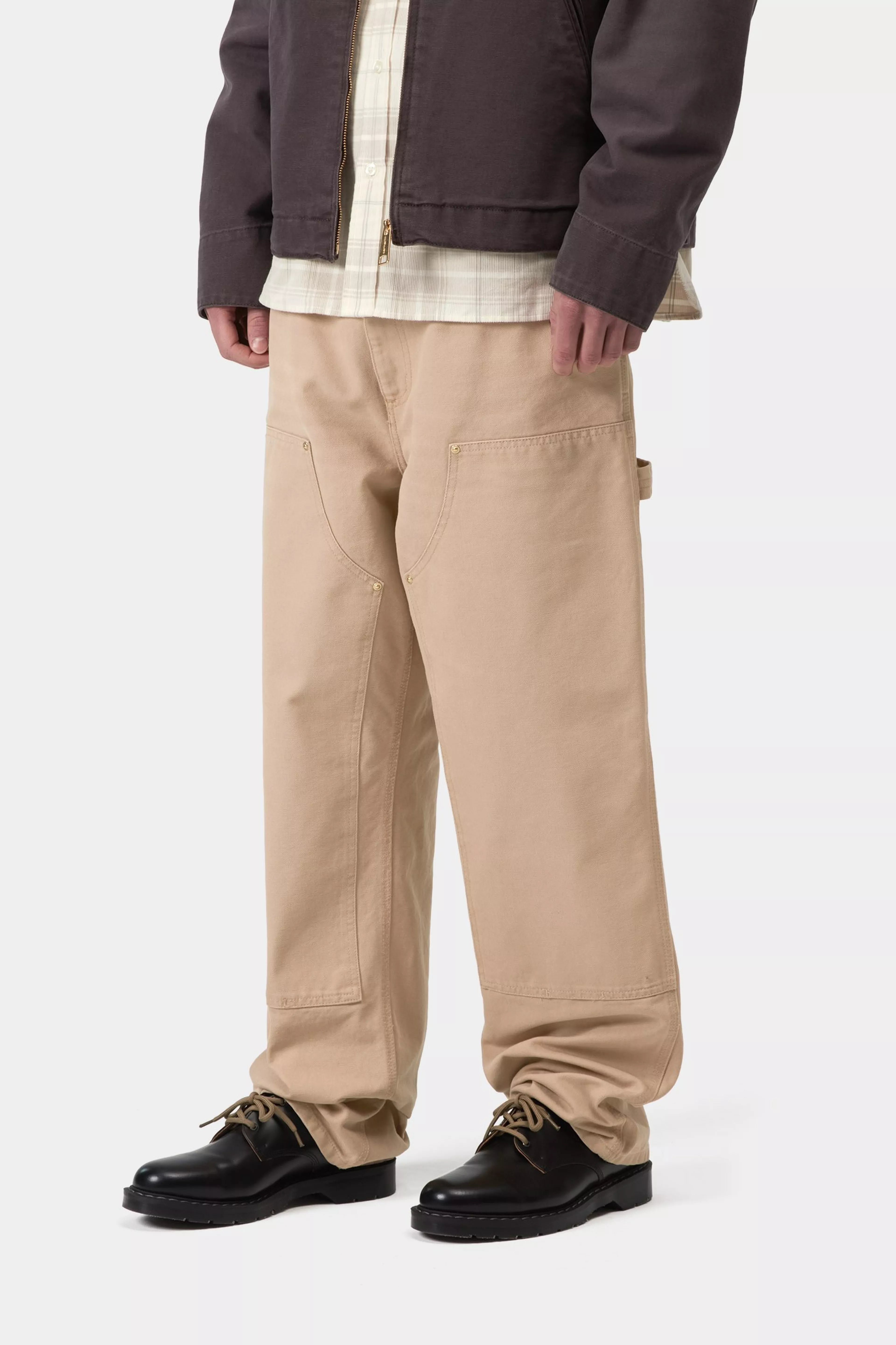 Double Knee Pant - Dusty H Brown (stone canvas)