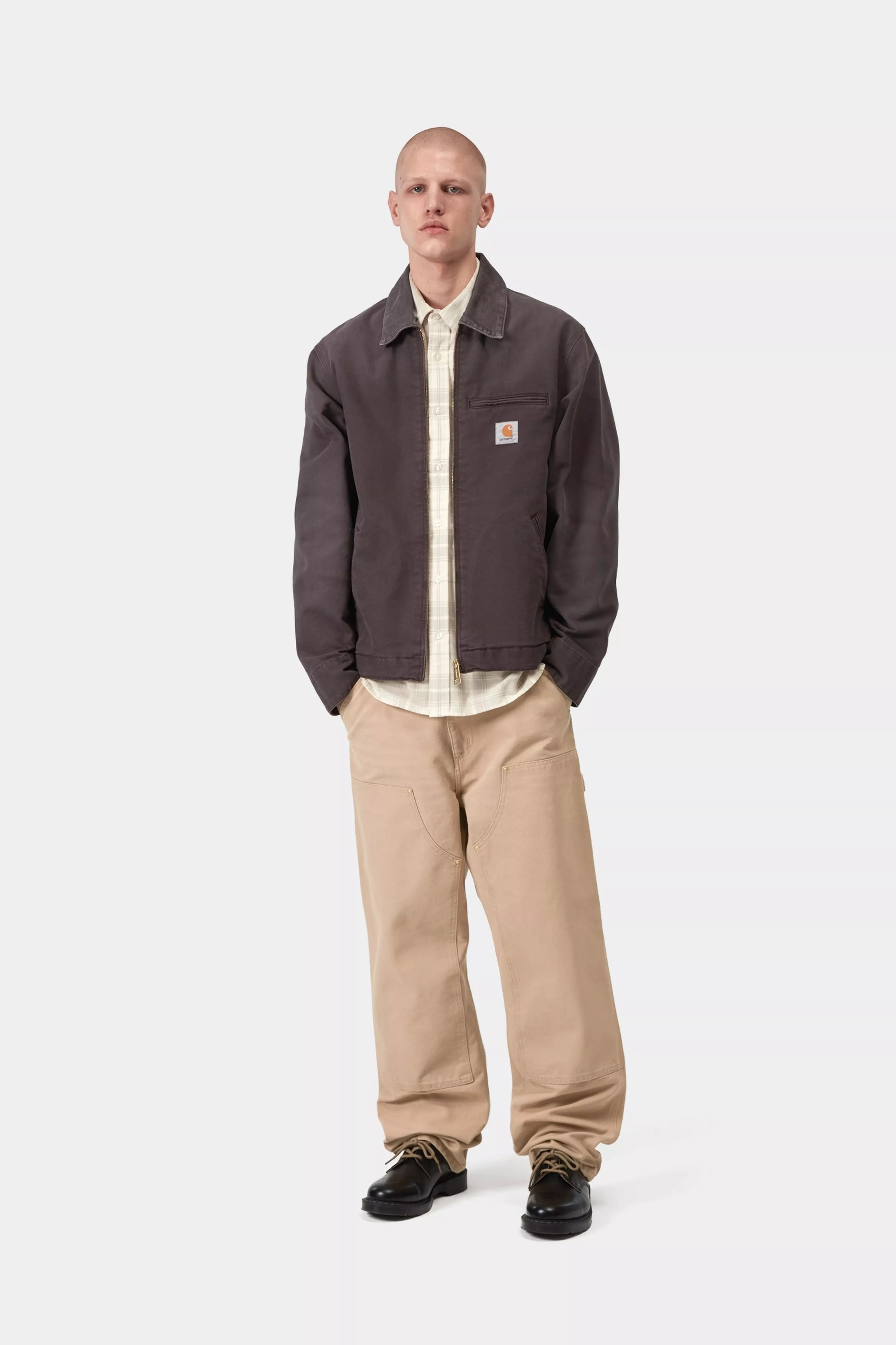 Double Knee Pant - Dusty H Brown (stone canvas)