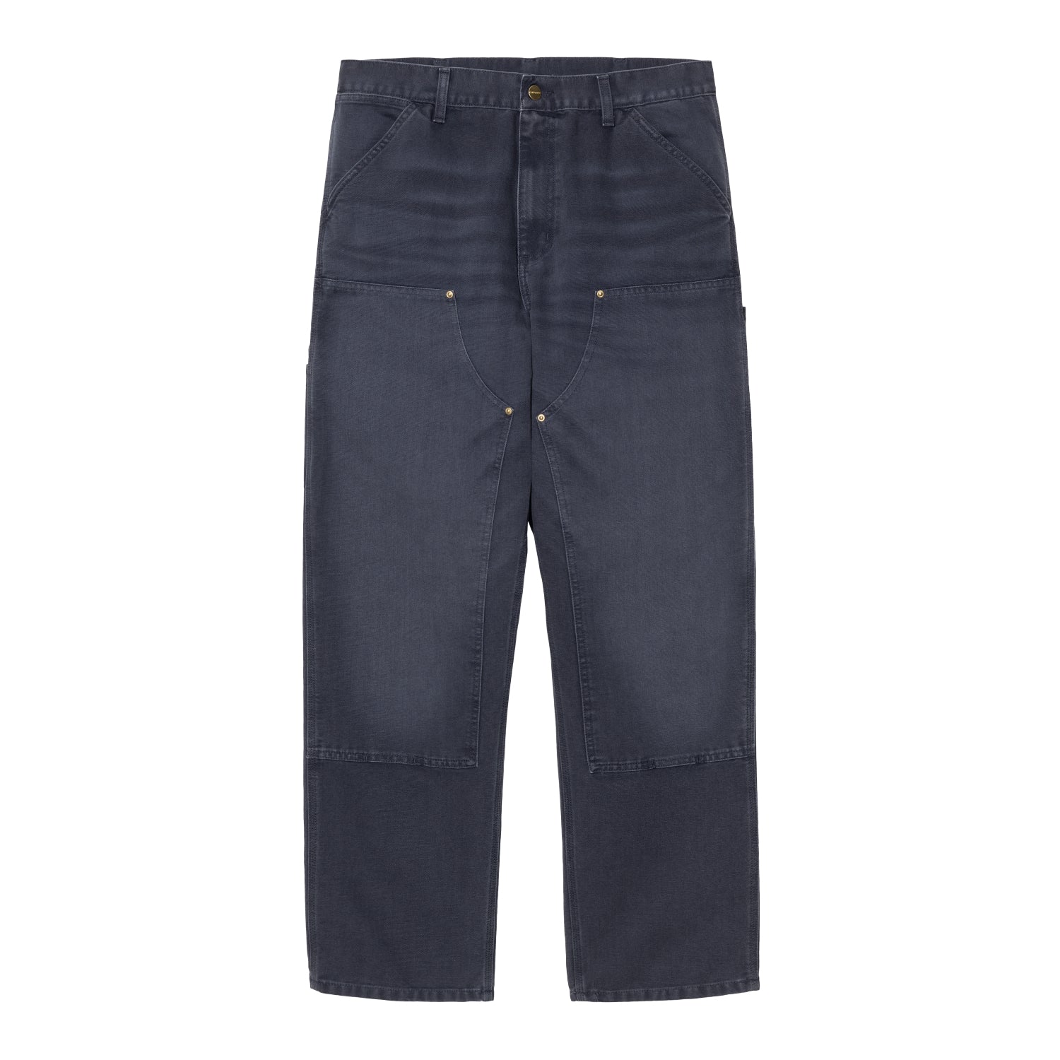 DOUBLE KNEE PANT  - Dark Navy (stone canvas)
