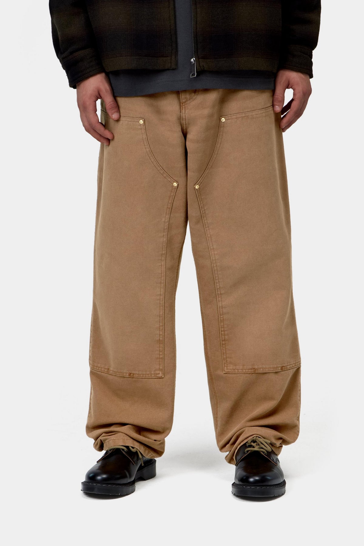 Double Knee Pant - WIP H Brown stone canvas