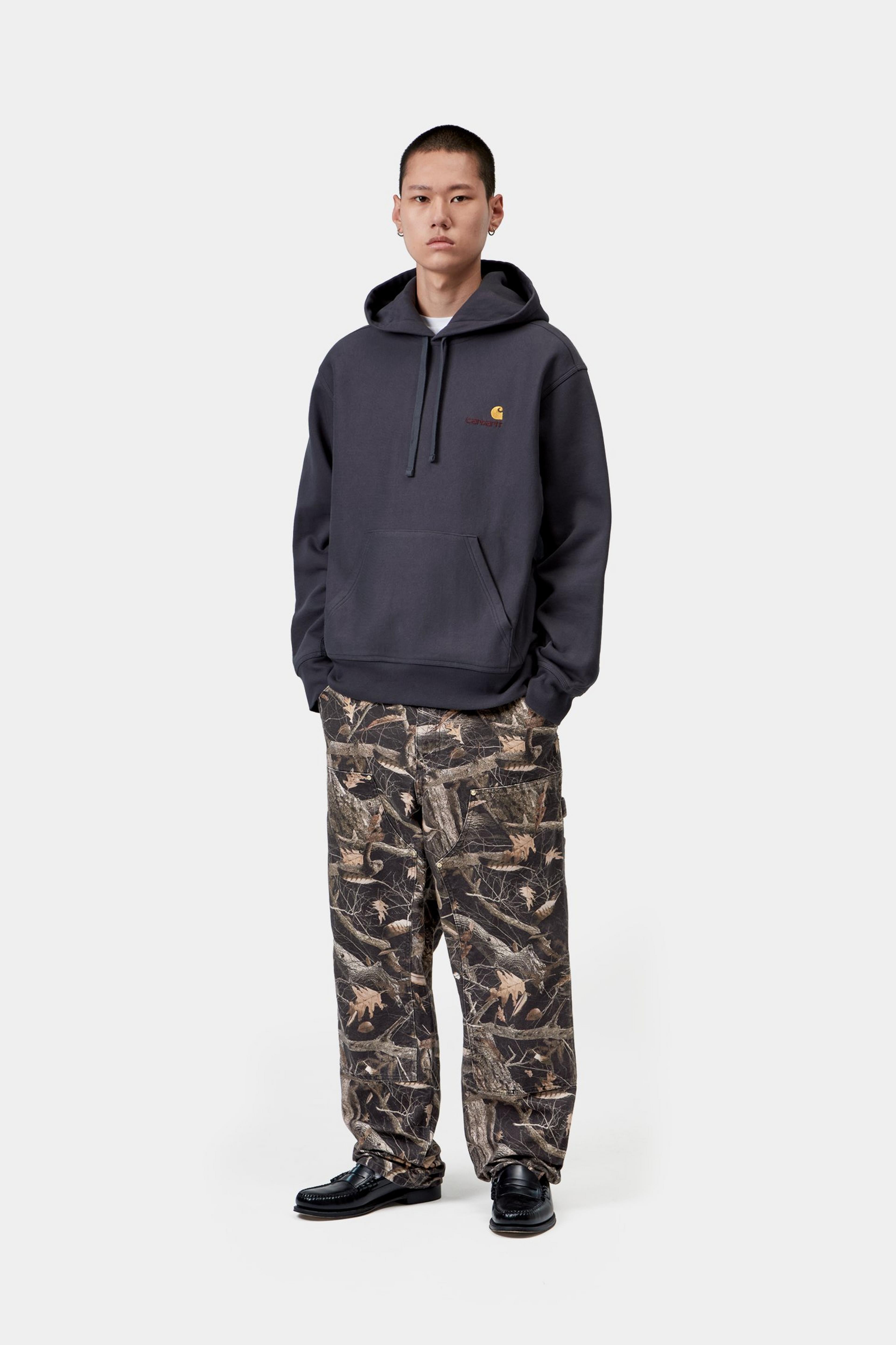 Double Knee Pant - Camo Feather Tree, Black heavy stone wash 5