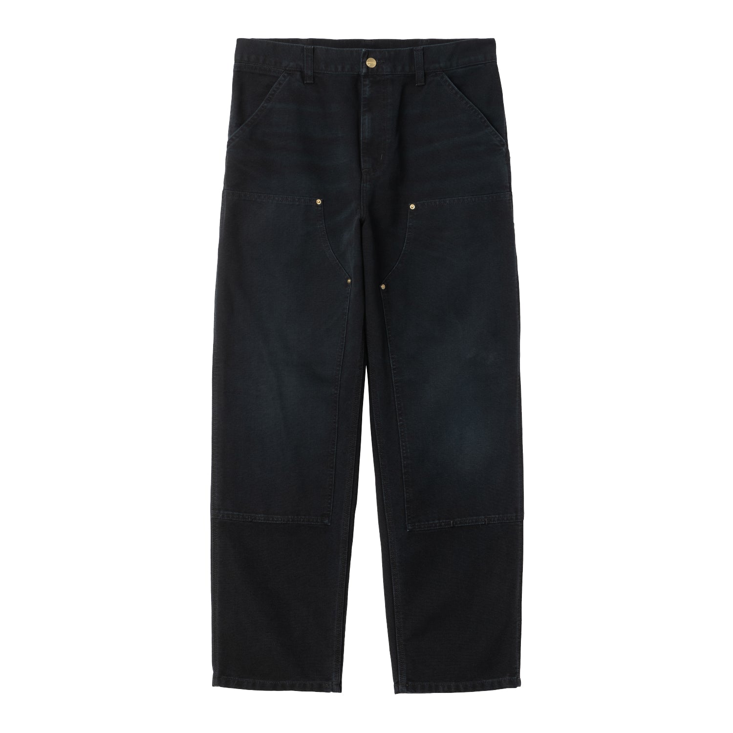 DOUBLE KNEE PANT  - Black (stone canvas)