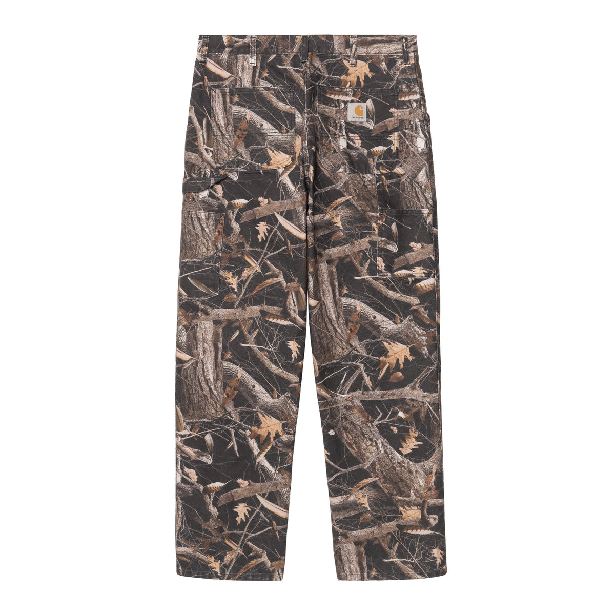 Single Knee Pant - Camo Feather Tree, Black heavy stone wash