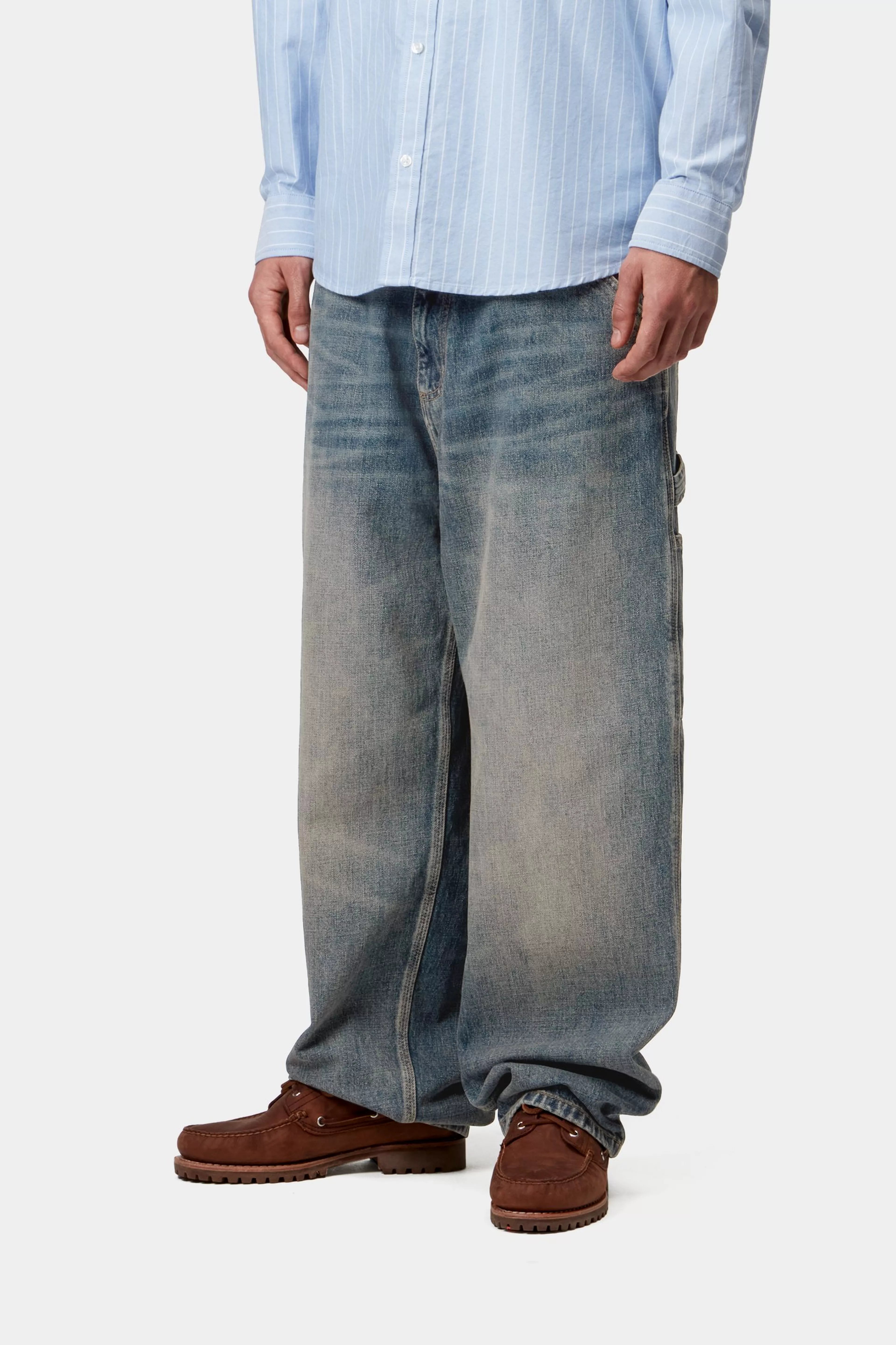 OG SINGLE KNEE PANT  - Blue (worn used wash)