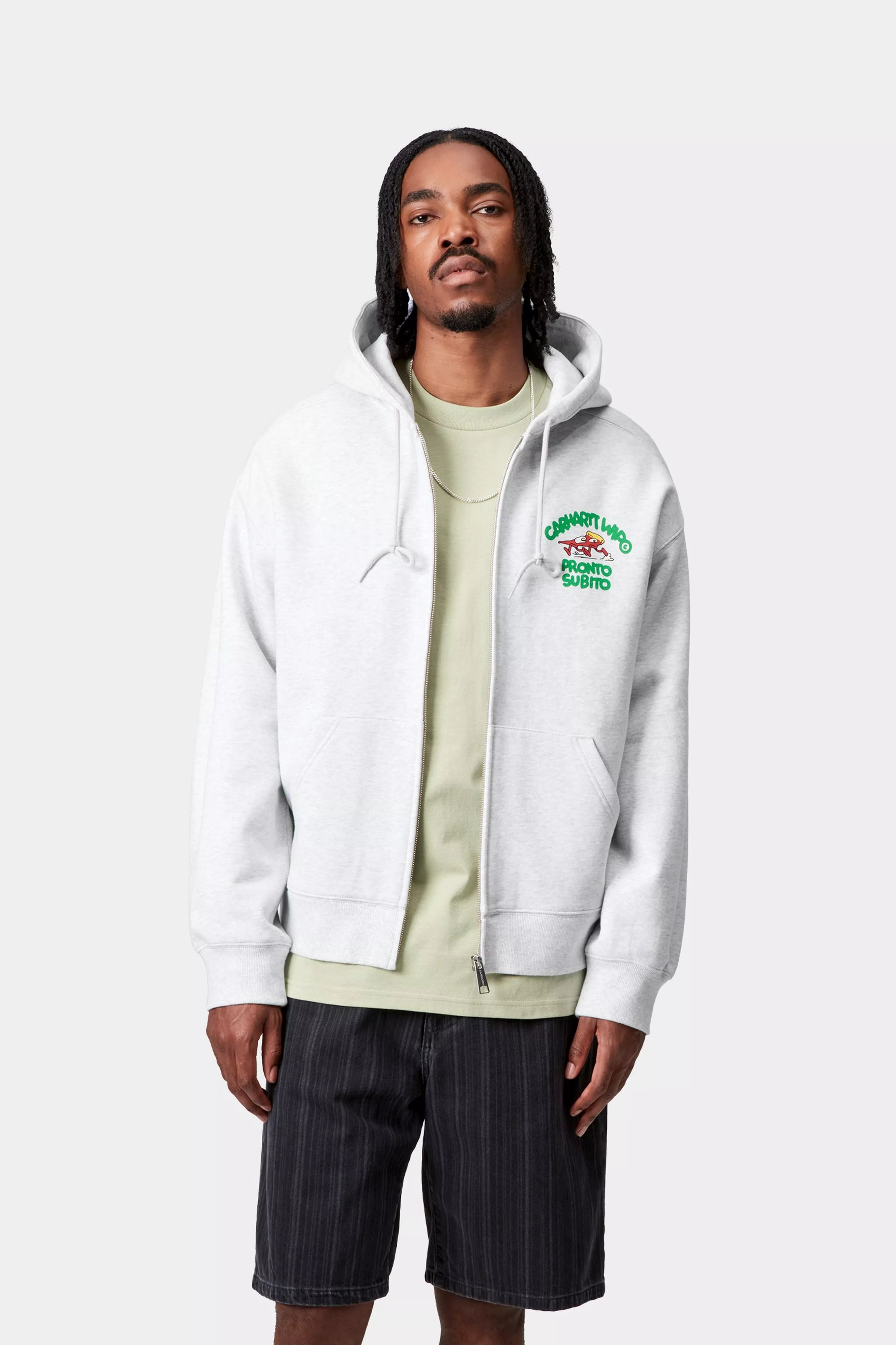 HOODED PRONTO SWEAT JACKET - Ash Heather 4