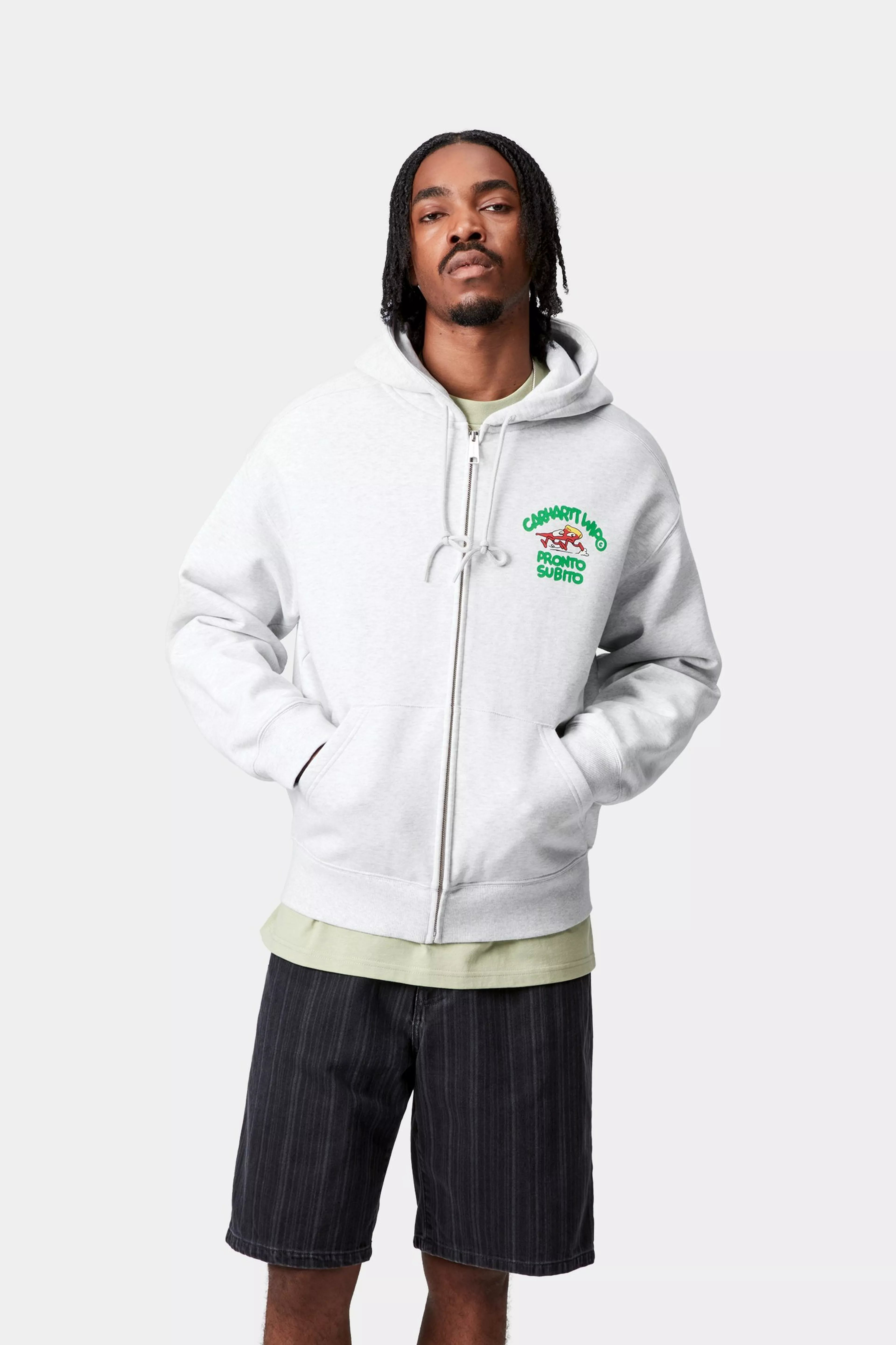 HOODED PRONTO SWEAT JACKET - Ash Heather 2