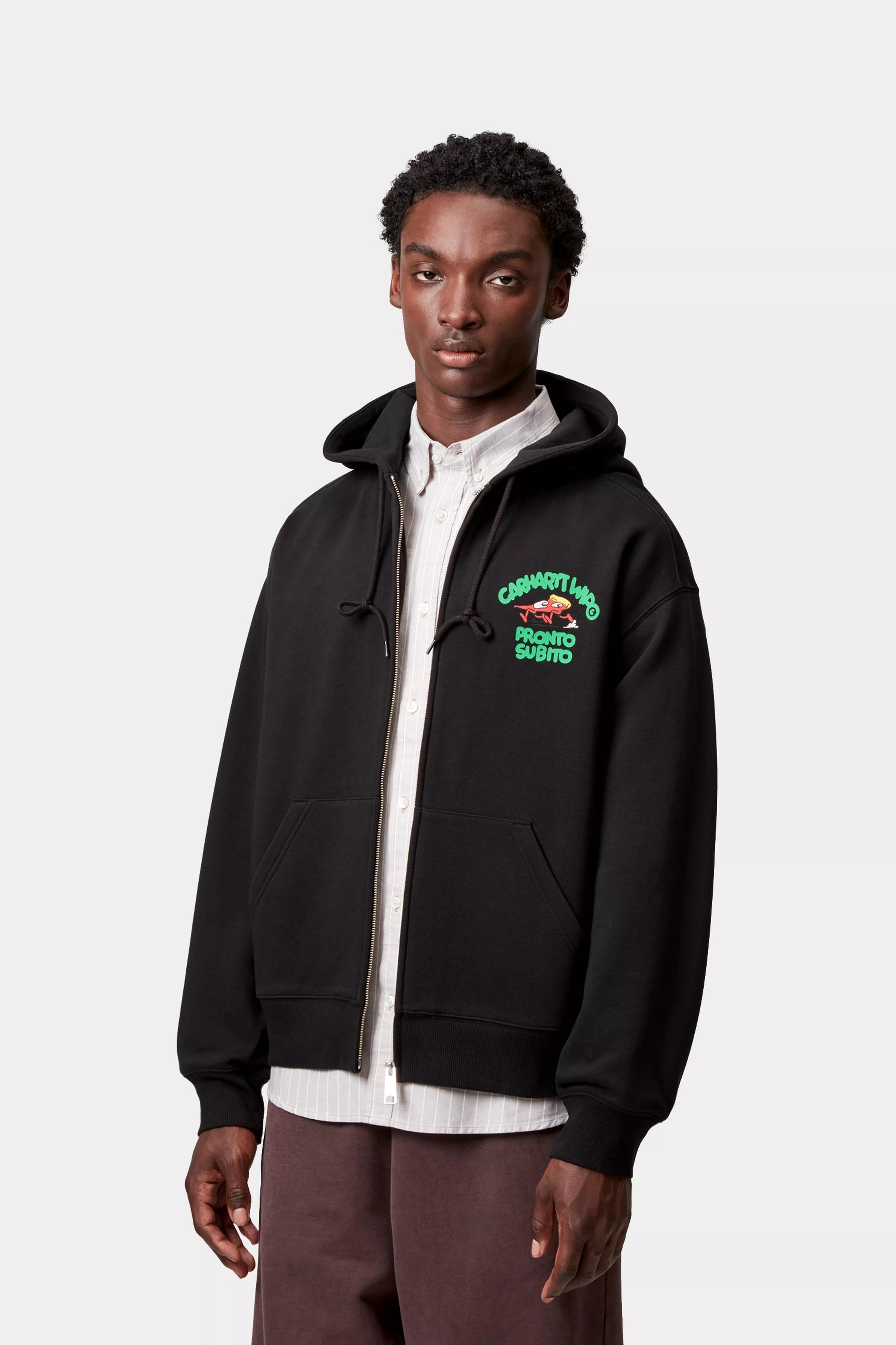 HOODED PRONTO SWEAT JACKET - Black