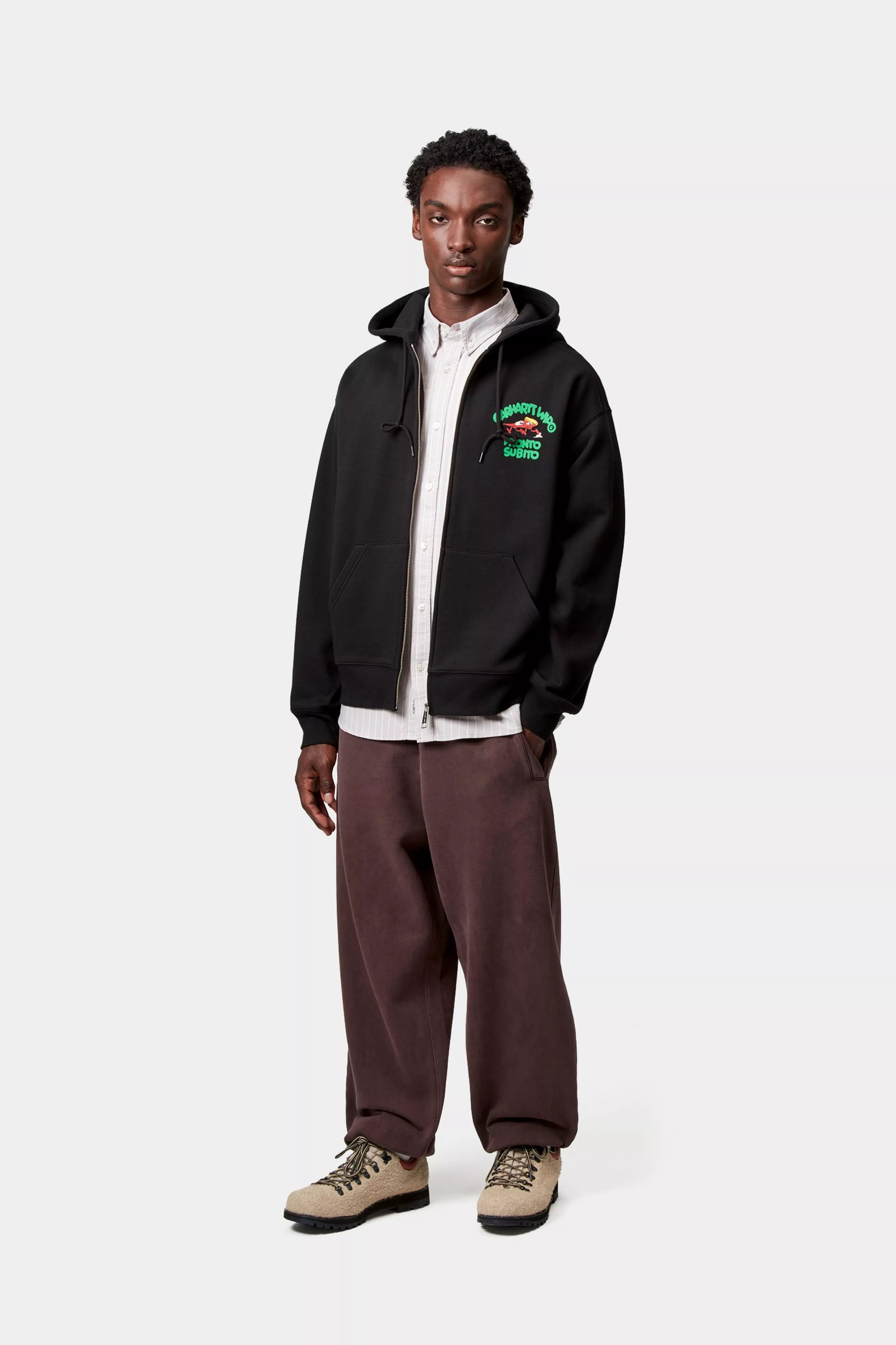 HOODED PRONTO SWEAT JACKET - Black