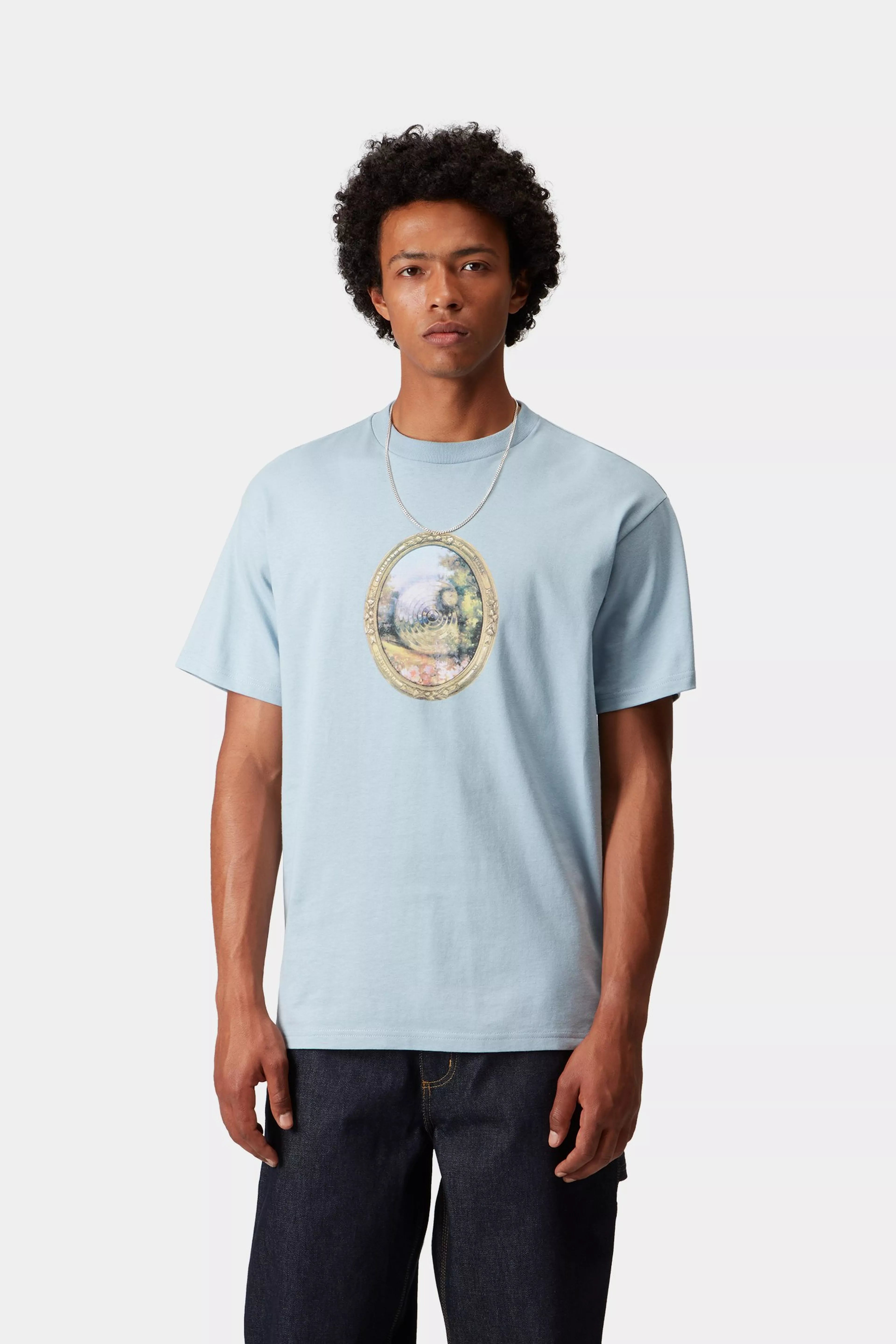 S/S MIRROR T-SHIRT  - Blue Fog