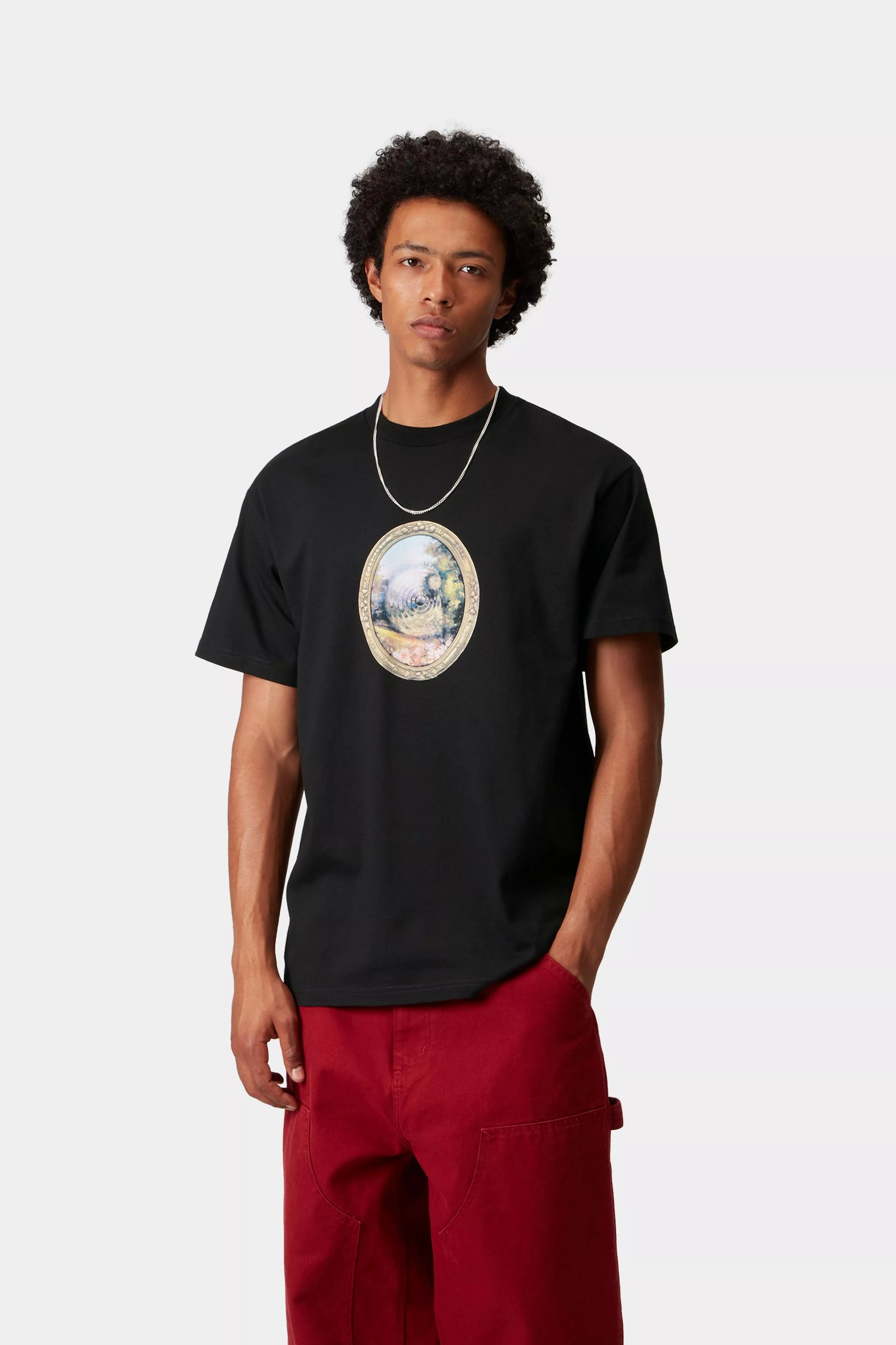 S/S MIRROR T-SHIRT  - Black