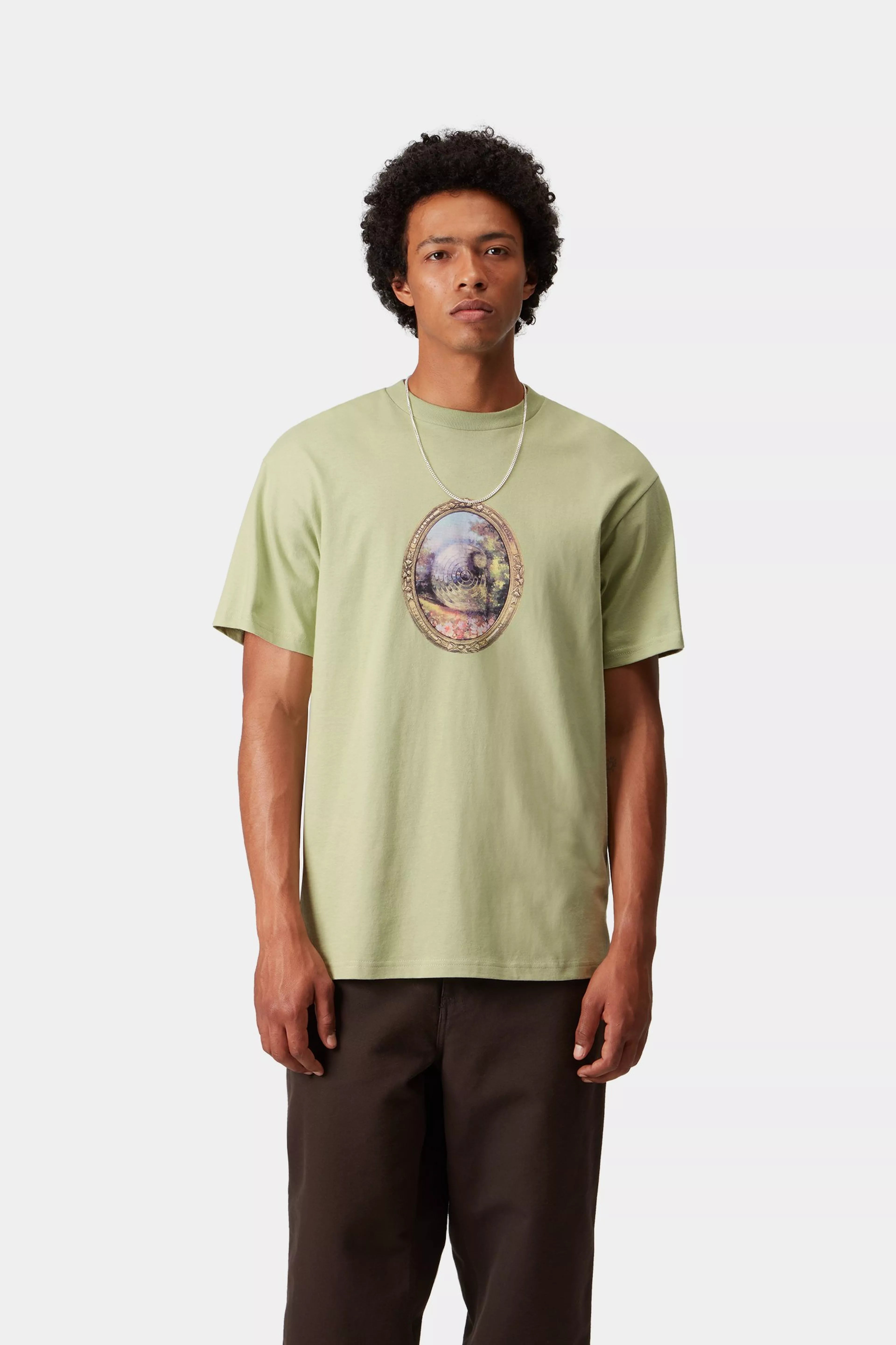 S/S MIRROR T-SHIRT - Pale Olive 2