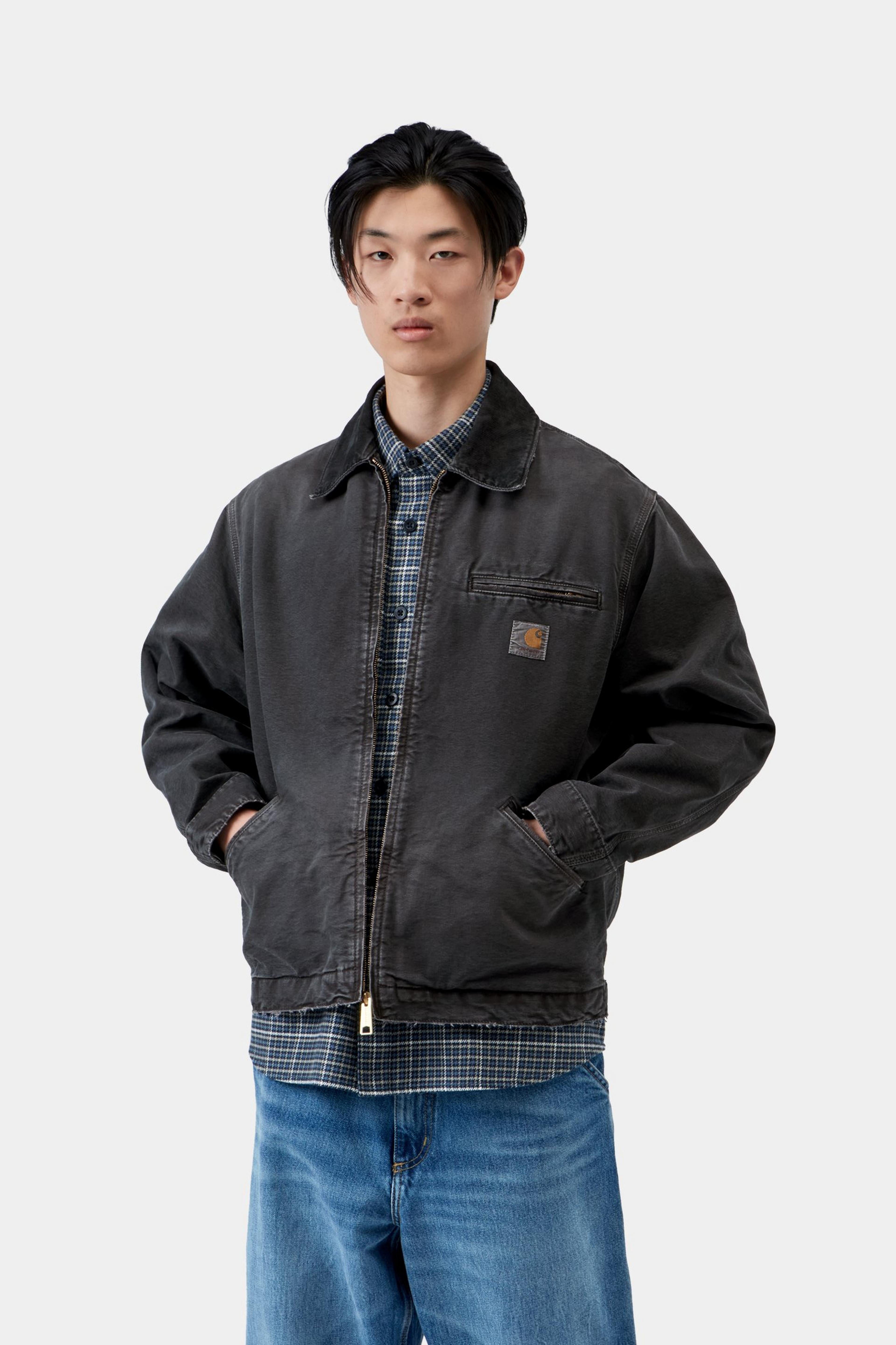OG Detroit Jacket - Black / Black, Destroy wash