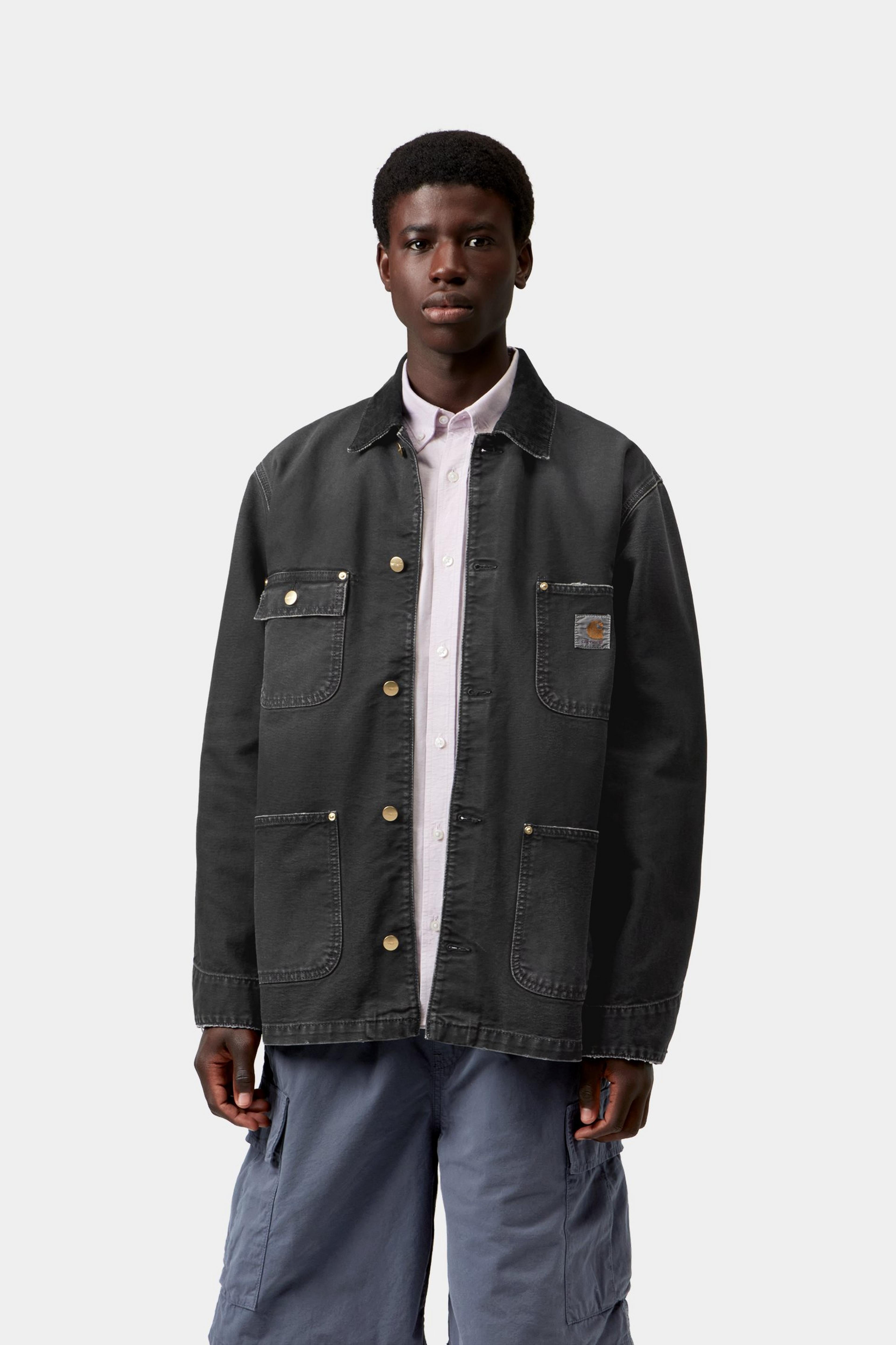 OG Chore Coat - Black / Black, Destroy wash
