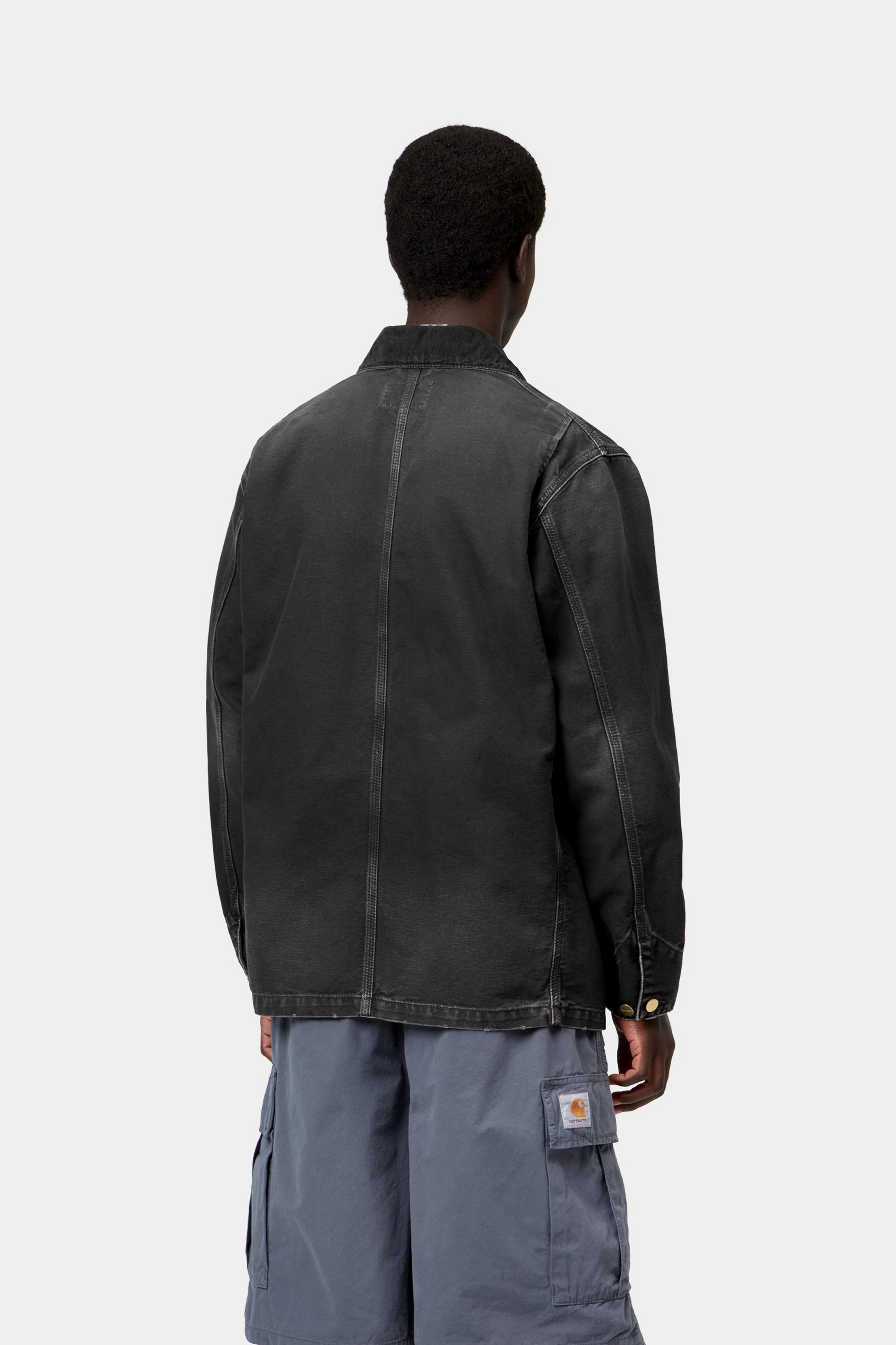 OG Chore Coat - Black / Black, Destroy wash 3