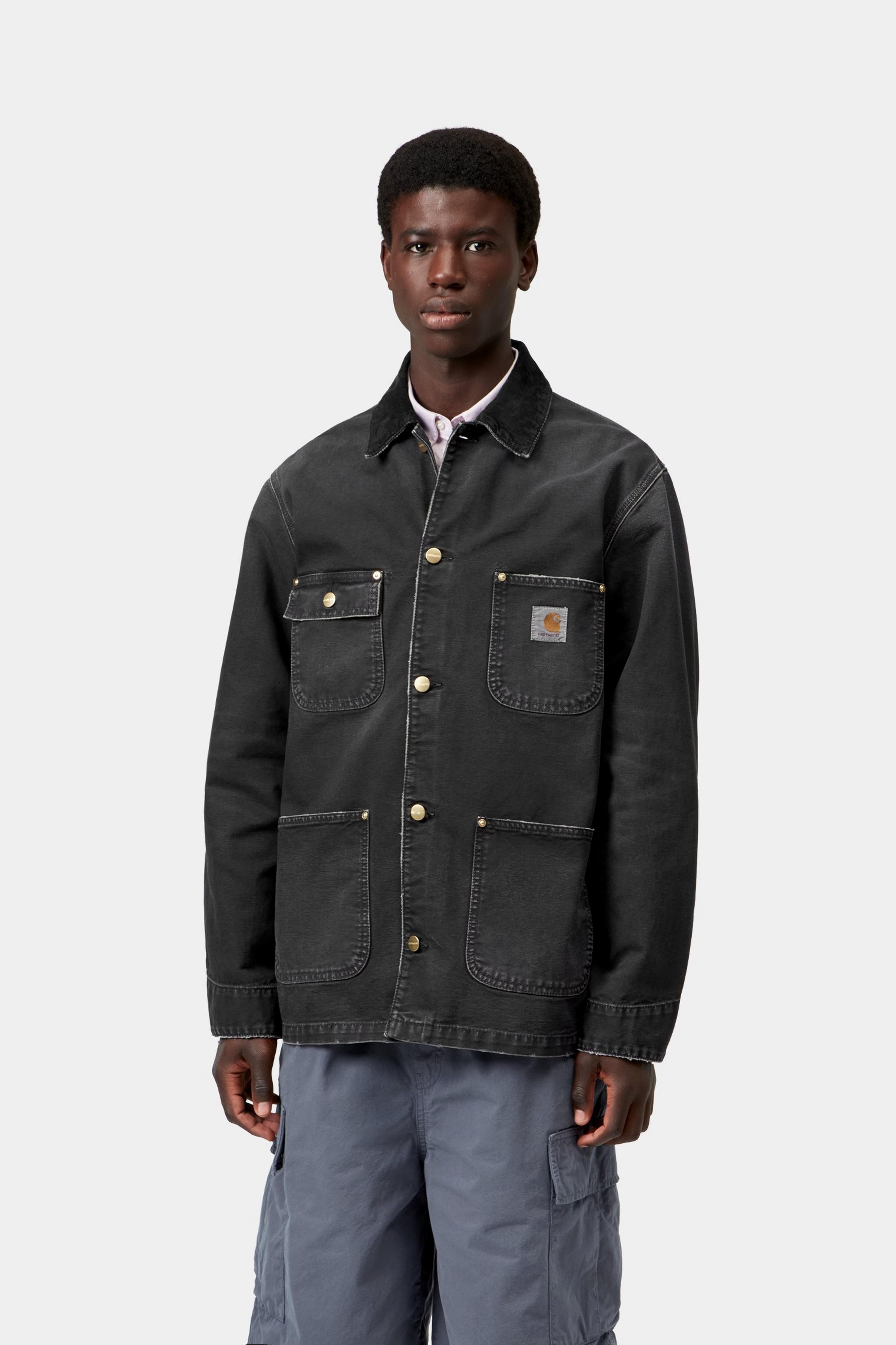 OG Chore Coat - Black / Black, Destroy wash 2