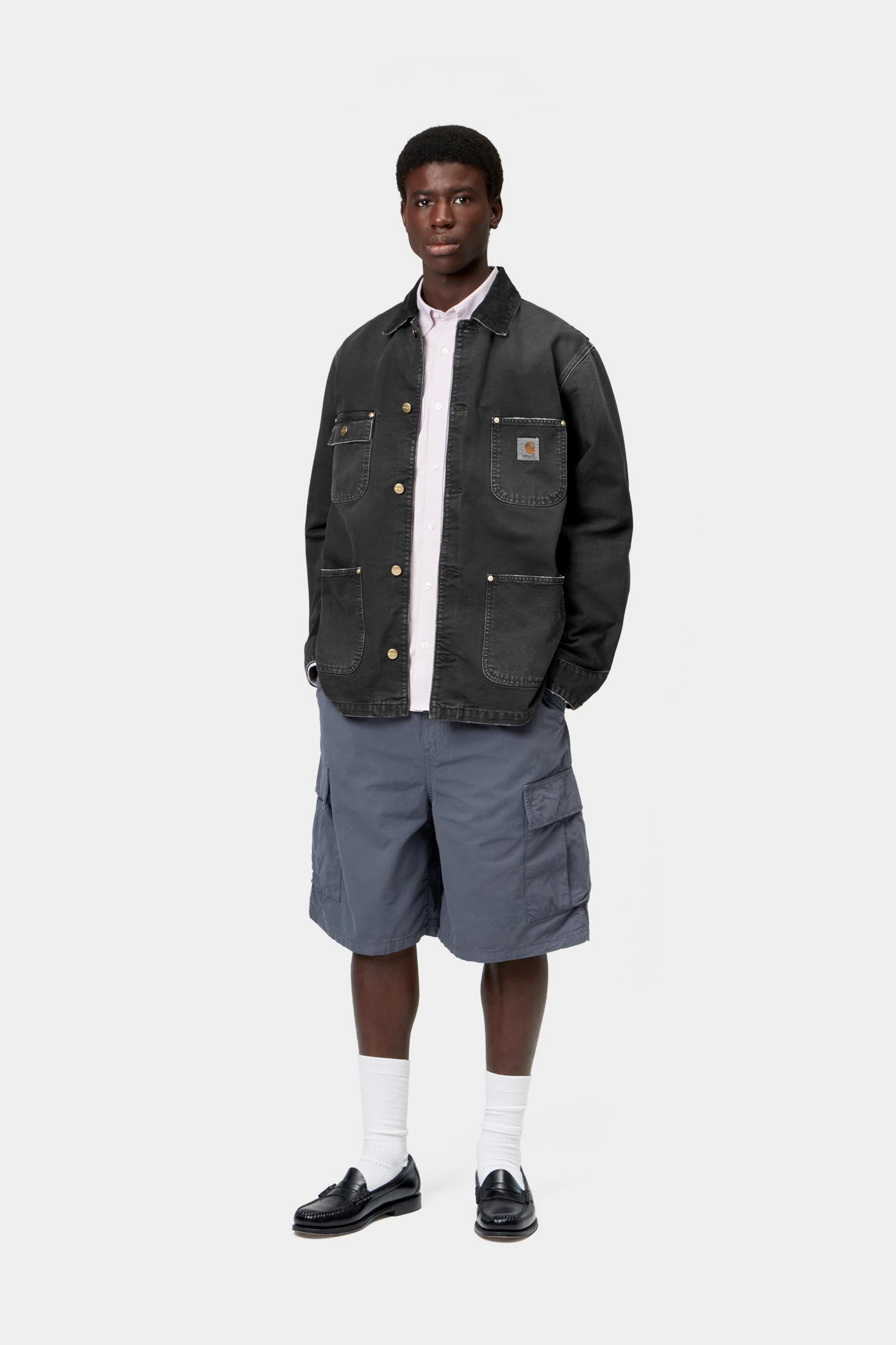 OG Chore Coat - Black / Black, Destroy wash