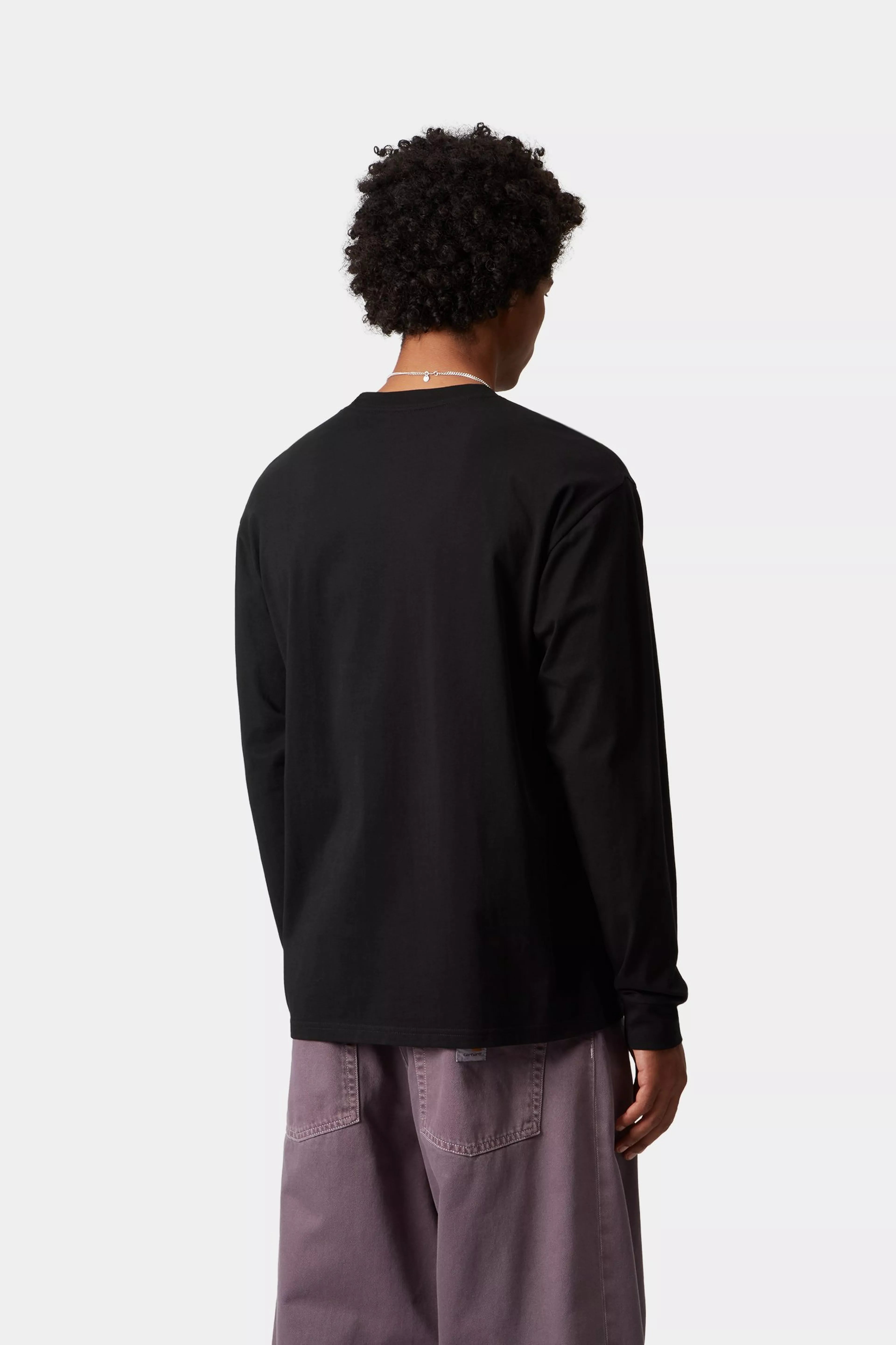 L/S POCKET HEART T-SHIRT - Black /Black