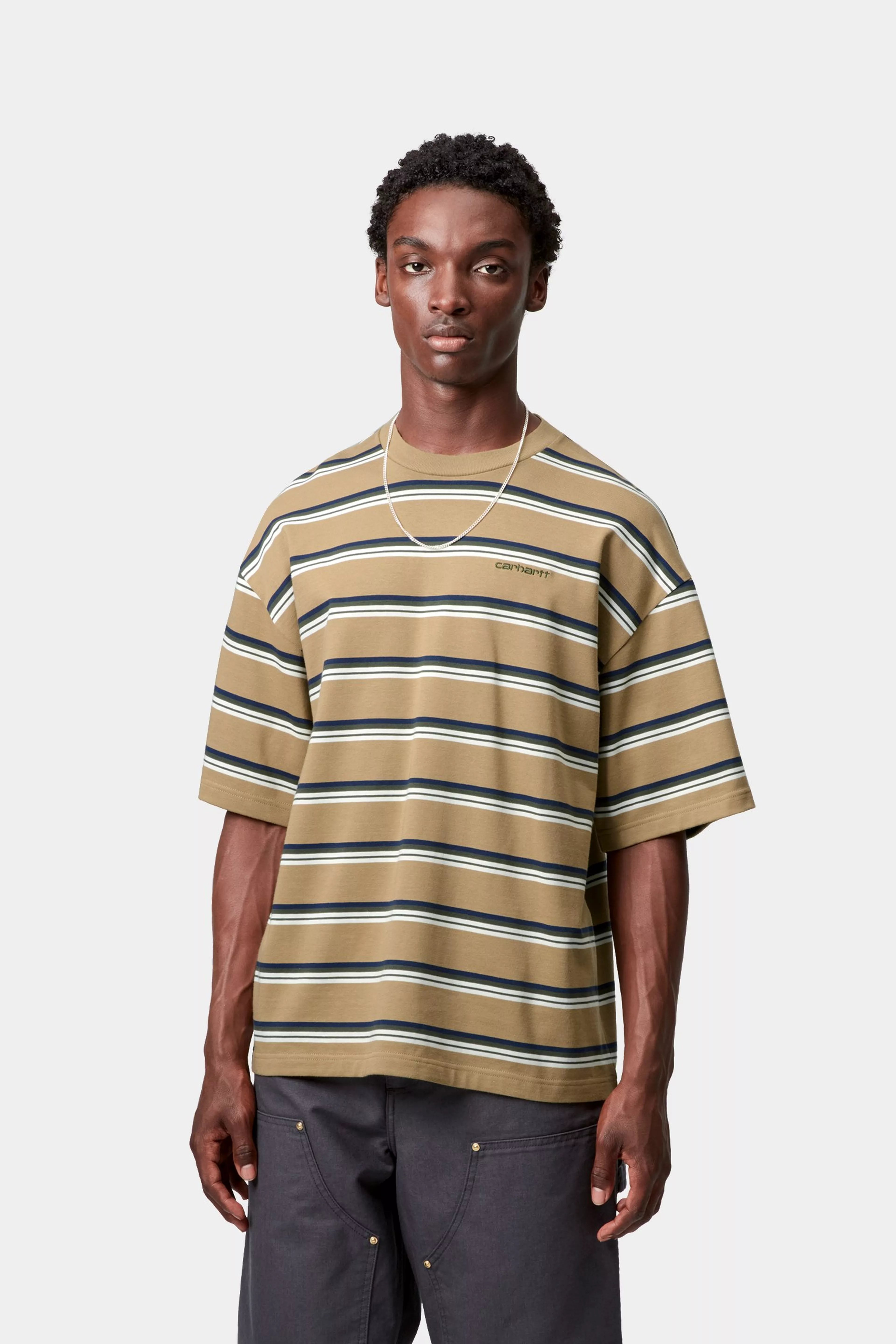 S/S HOLM T-SHIRT - Holm Stripe, Peanut 2