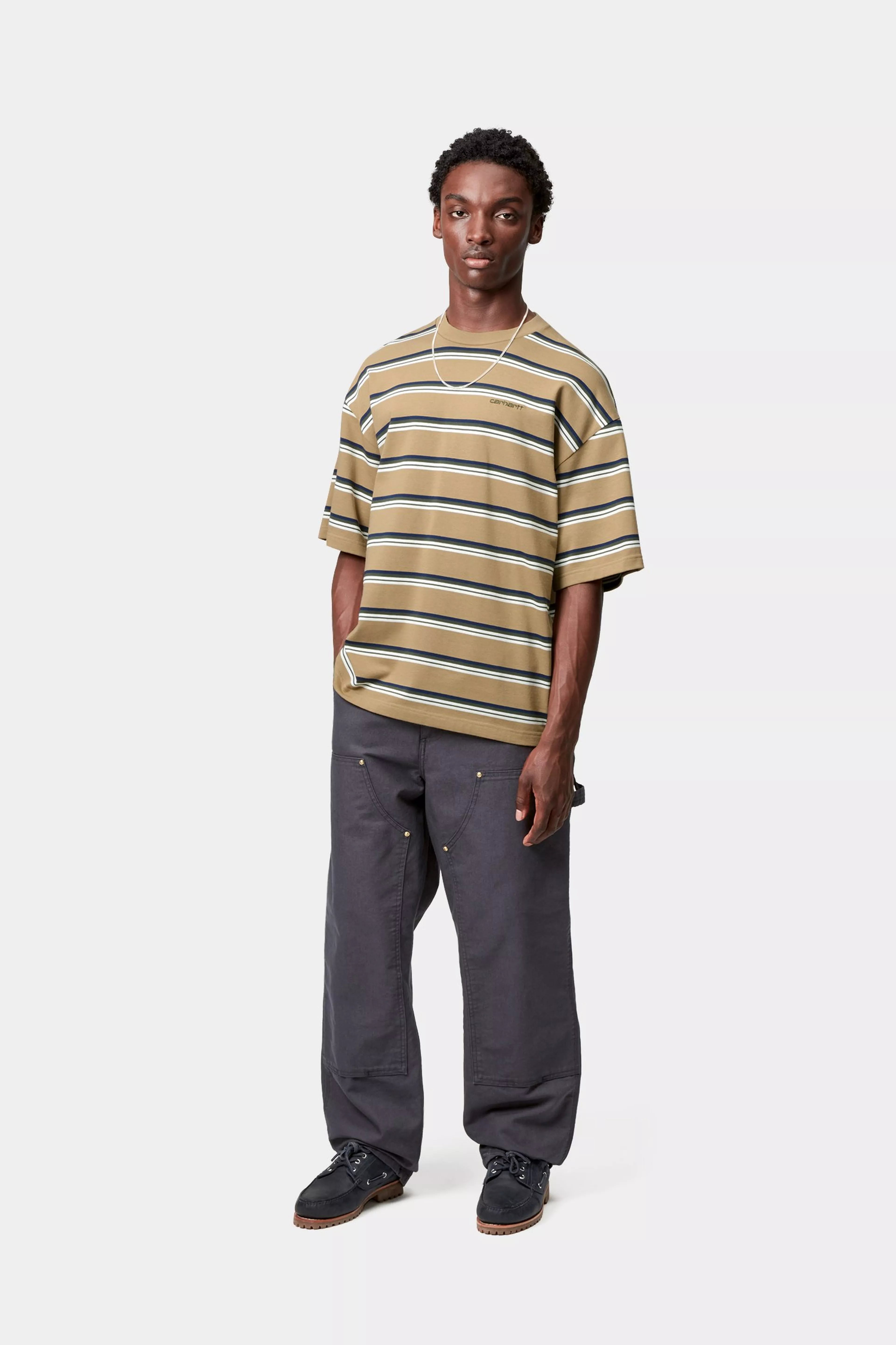S/S HOLM T-SHIRT  - Holm Stripe, Peanut