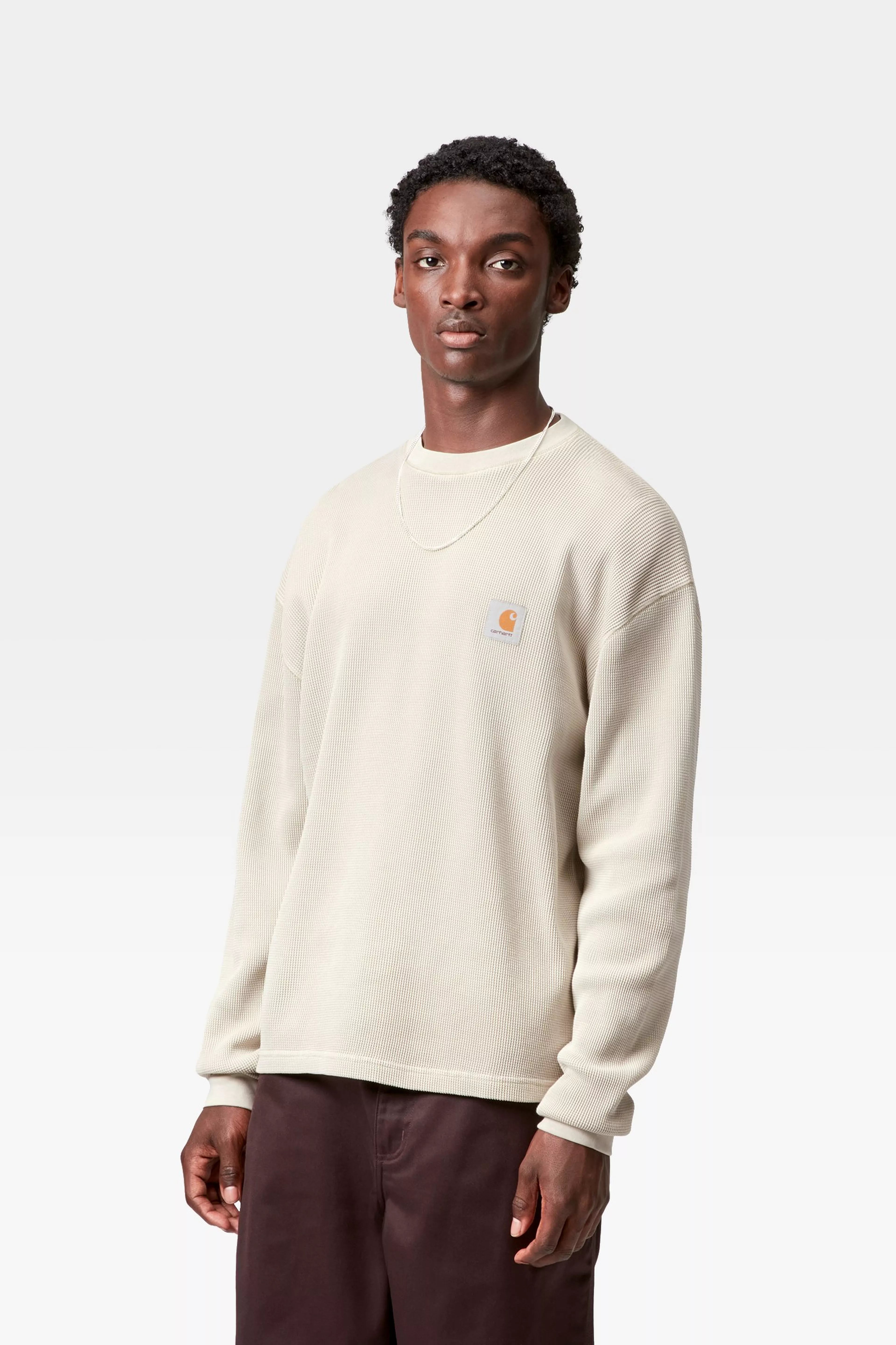 L/S VISTA WAFFLE T-SHIRT - Fleur De Sel (garment dyed)