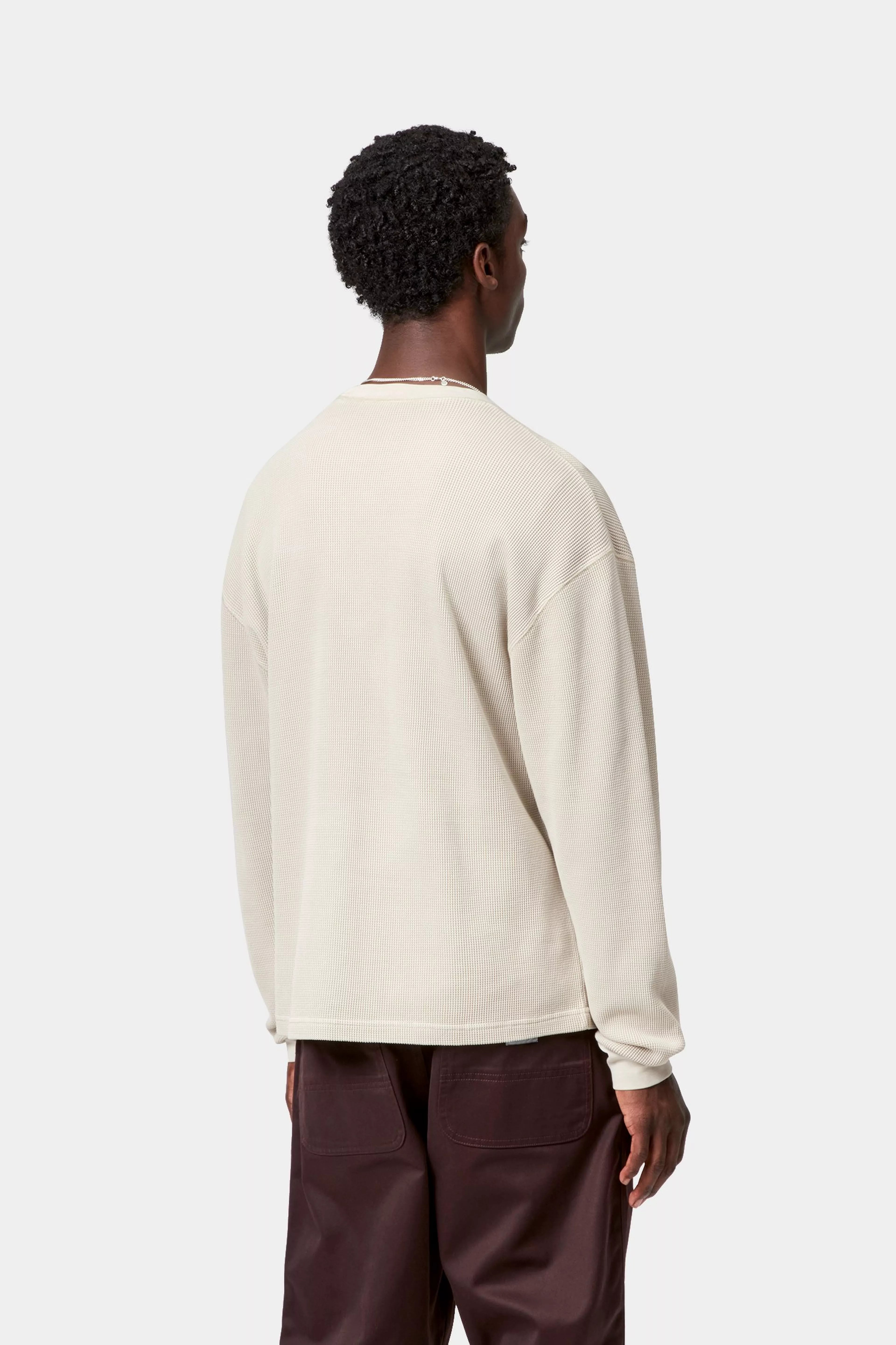 L/S VISTA WAFFLE T-SHIRT - Fleur De Sel (garment dyed)
