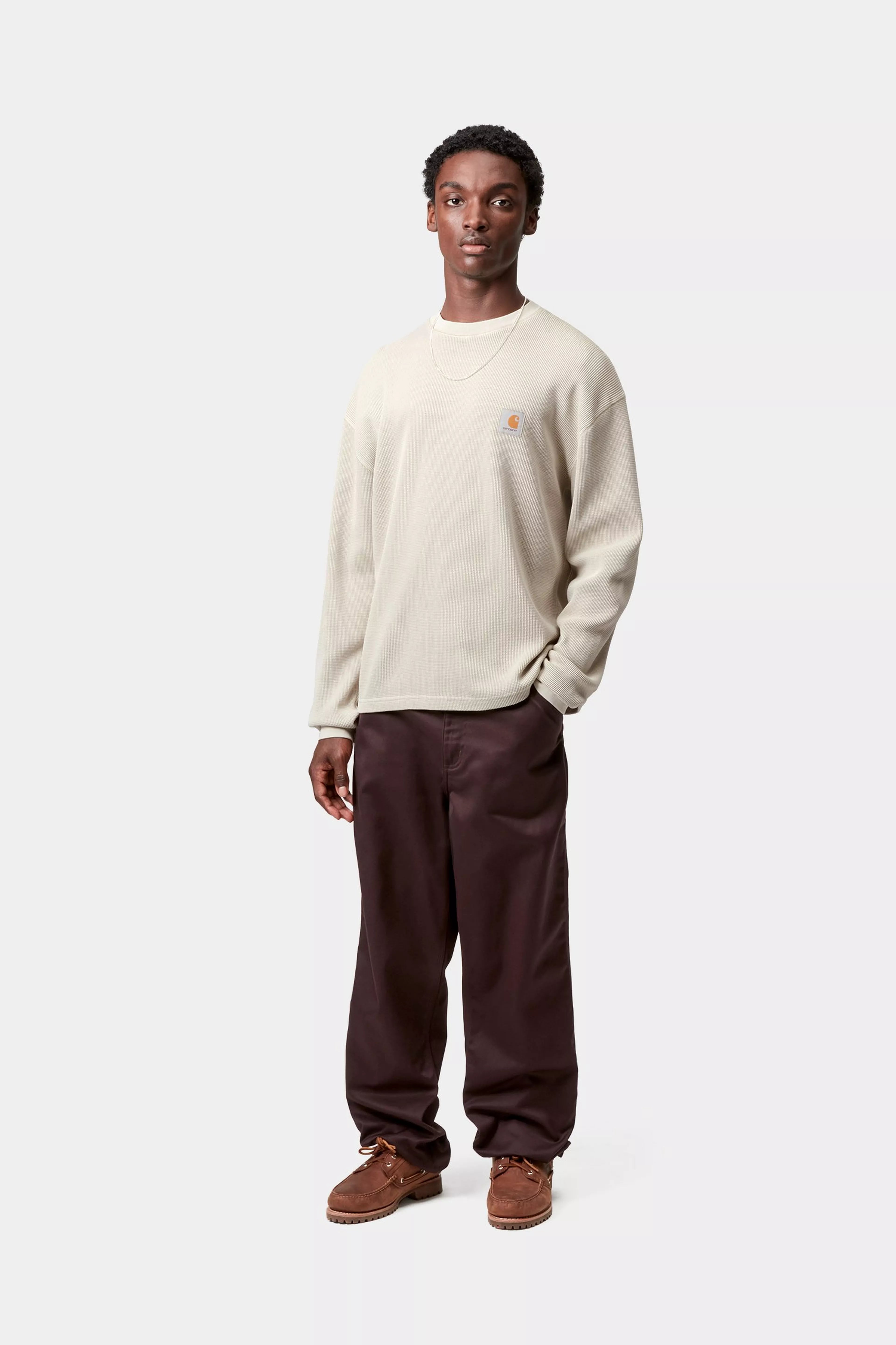 L/S VISTA WAFFLE T-SHIRT - Fleur De Sel (garment dyed)