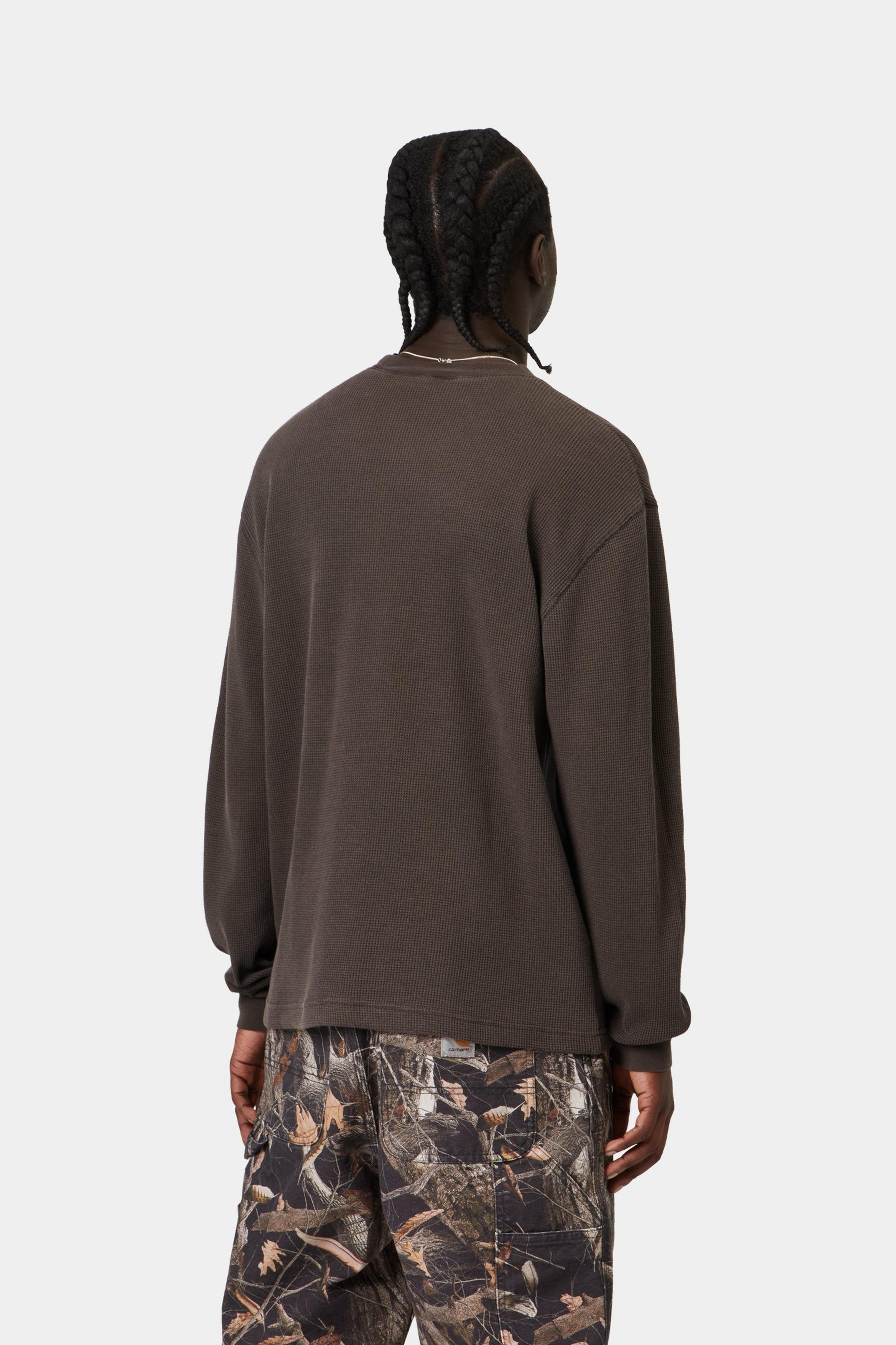 L/S Vista Waffle T-Shirt - Tobacco, Garment dyed 3