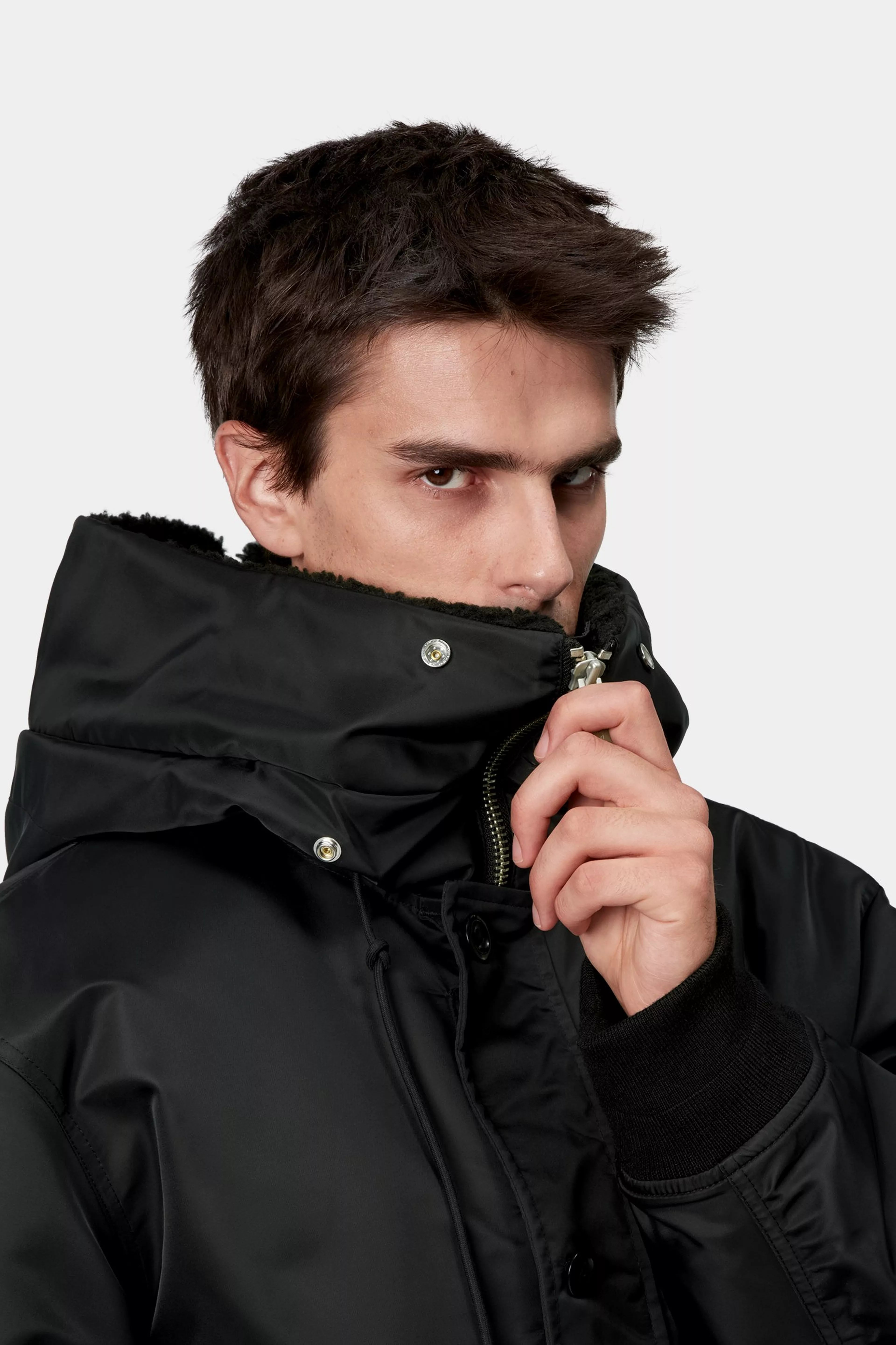 HOODED OLTERA BOMBER  - Black / Black 5