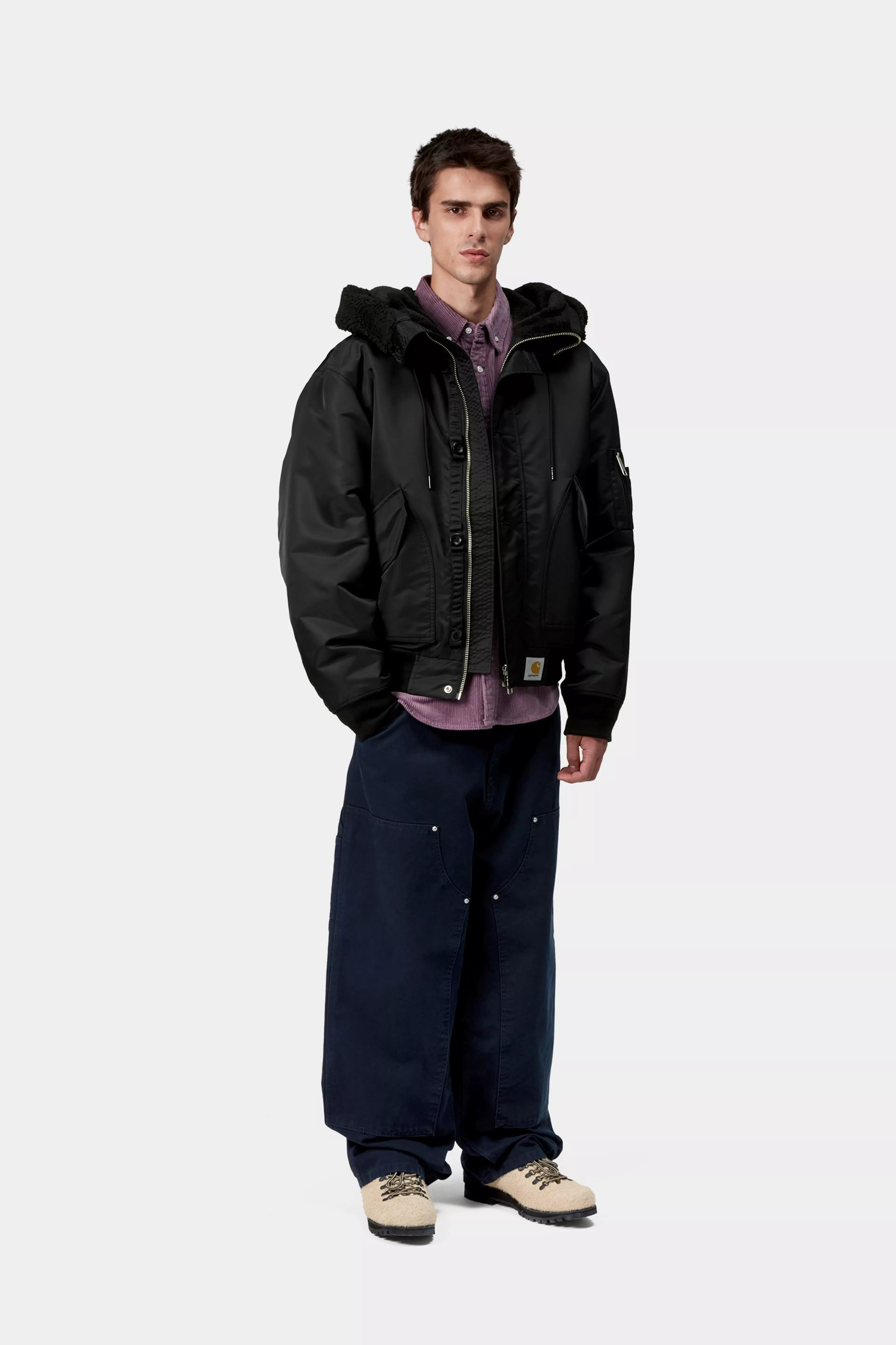 HOODED OLTERA BOMBER  - Black / Black