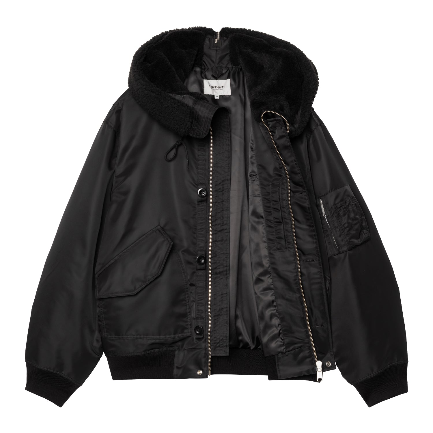 HOODED OLTERA BOMBER  - Black / Black