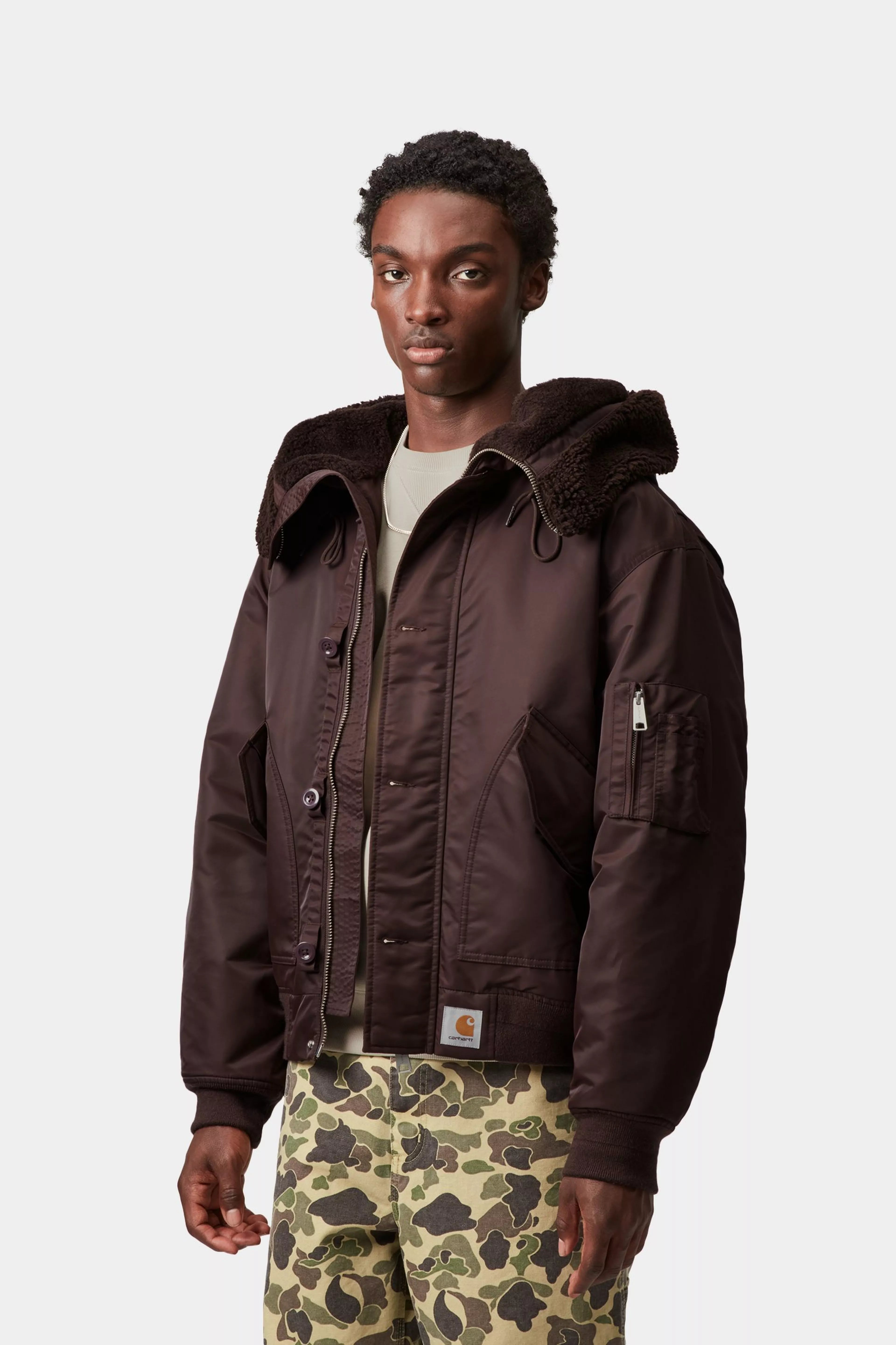 HOODED OLTERA BOMBER  - Palisander / Angelite 3