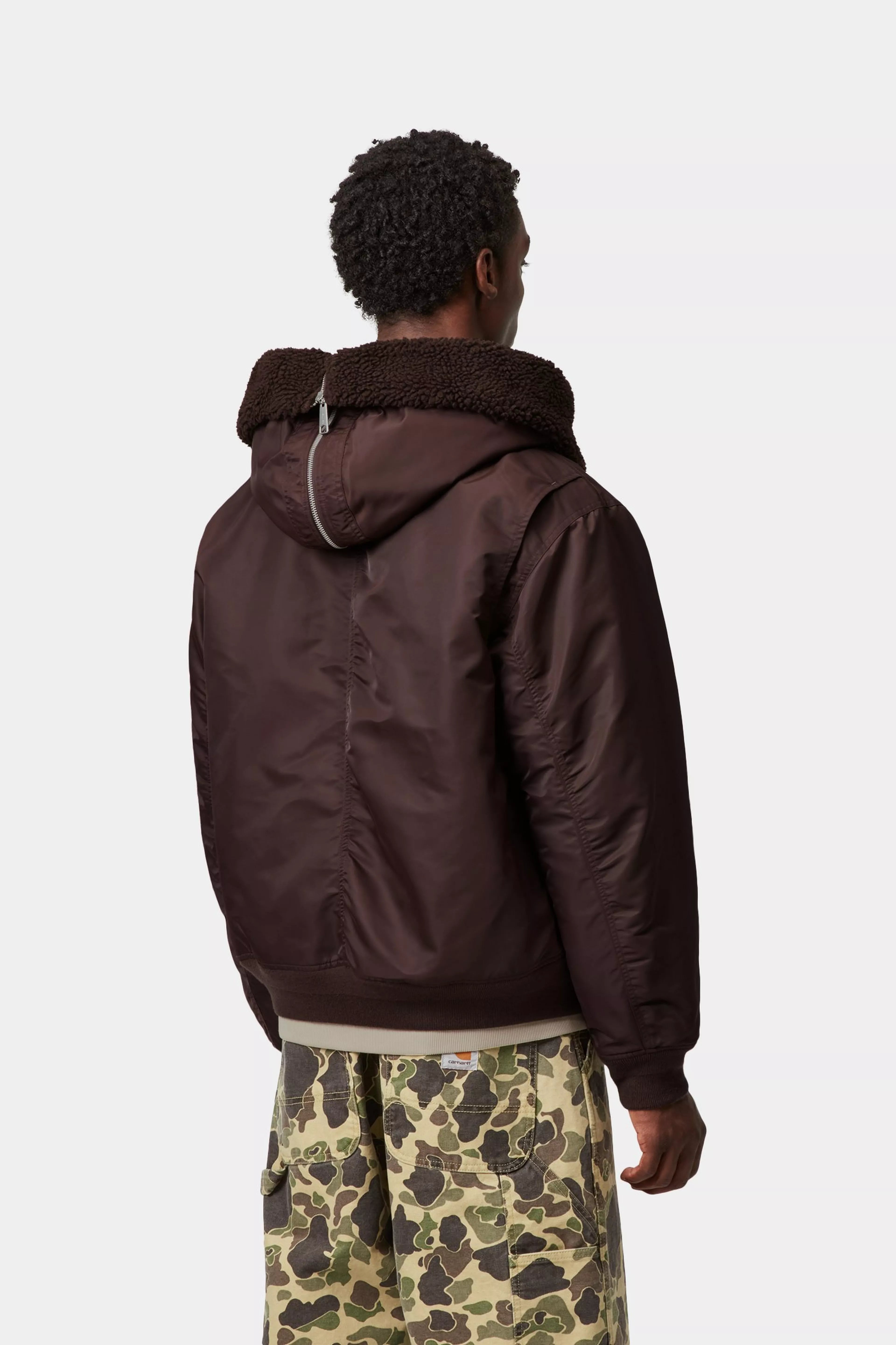 HOODED OLTERA BOMBER  - Palisander / Angelite